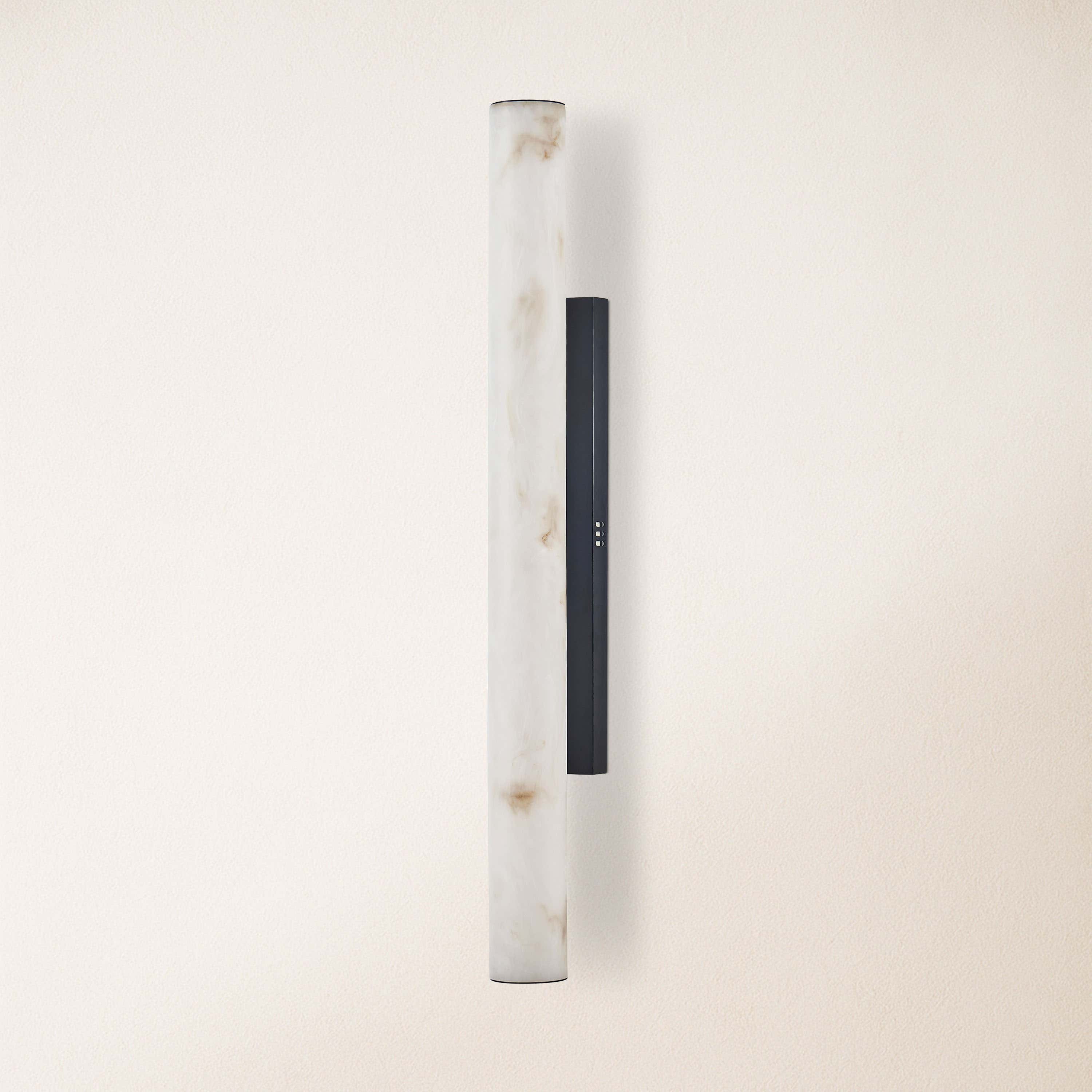 Sylvia Palladian Resin Alabaster Texture Wall Sconce 36"H