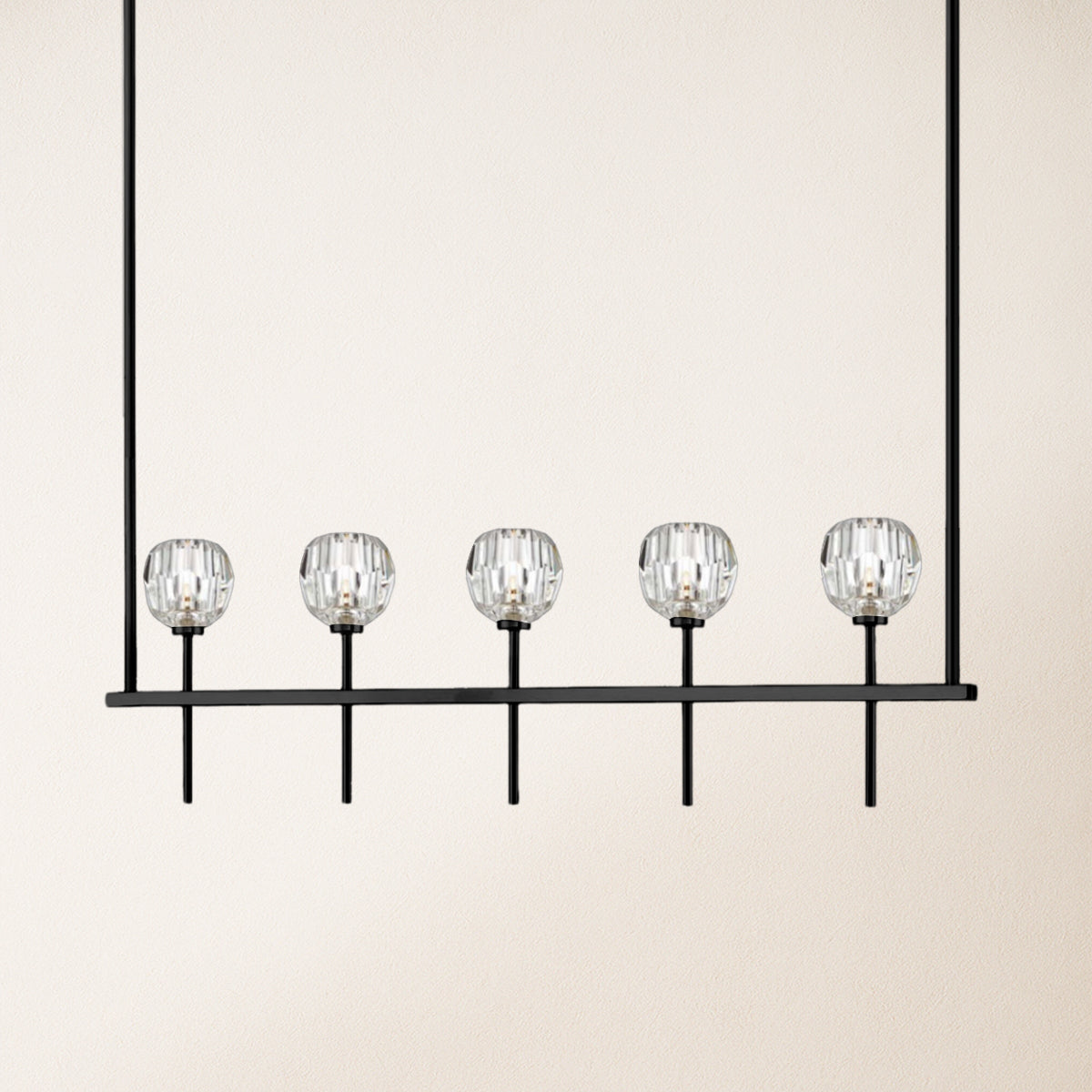 Parisian Crystal Linear Chandelier 46"L