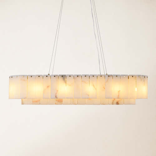 Sawyer Alabaster Oval Chandelier 40"#Finish_Gold