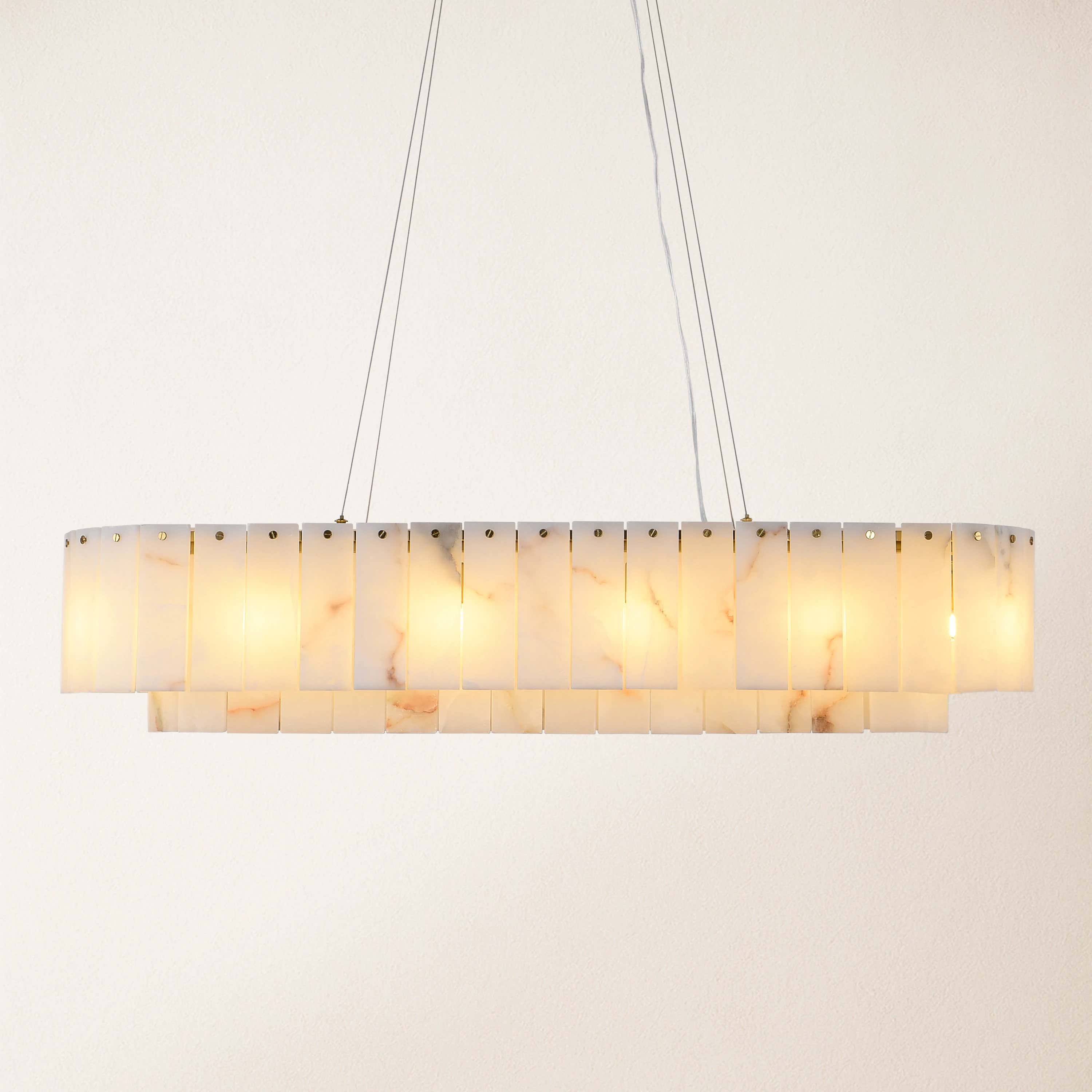 Sawyer Alabaster Oval Chandelier 40"