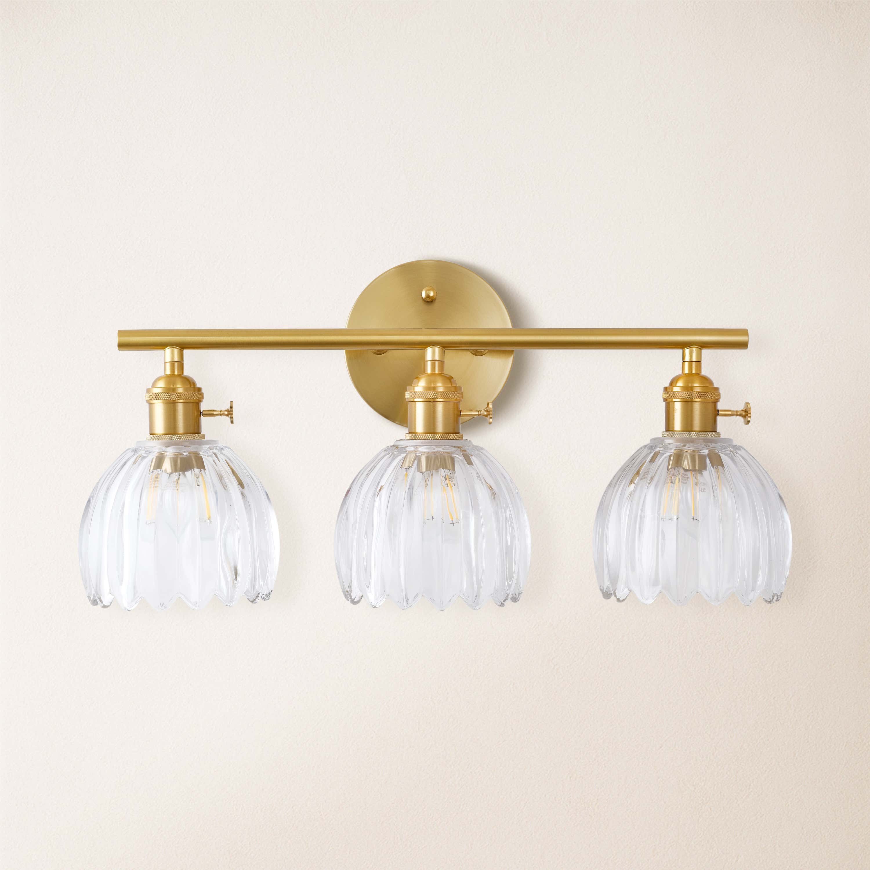 Orbixa Clear Glass 3-Lights Wall Sconce 18.8"W