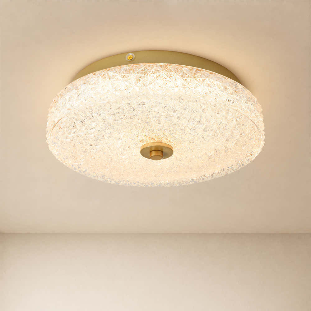 Marielle Crystal Glass Round Flush Mount