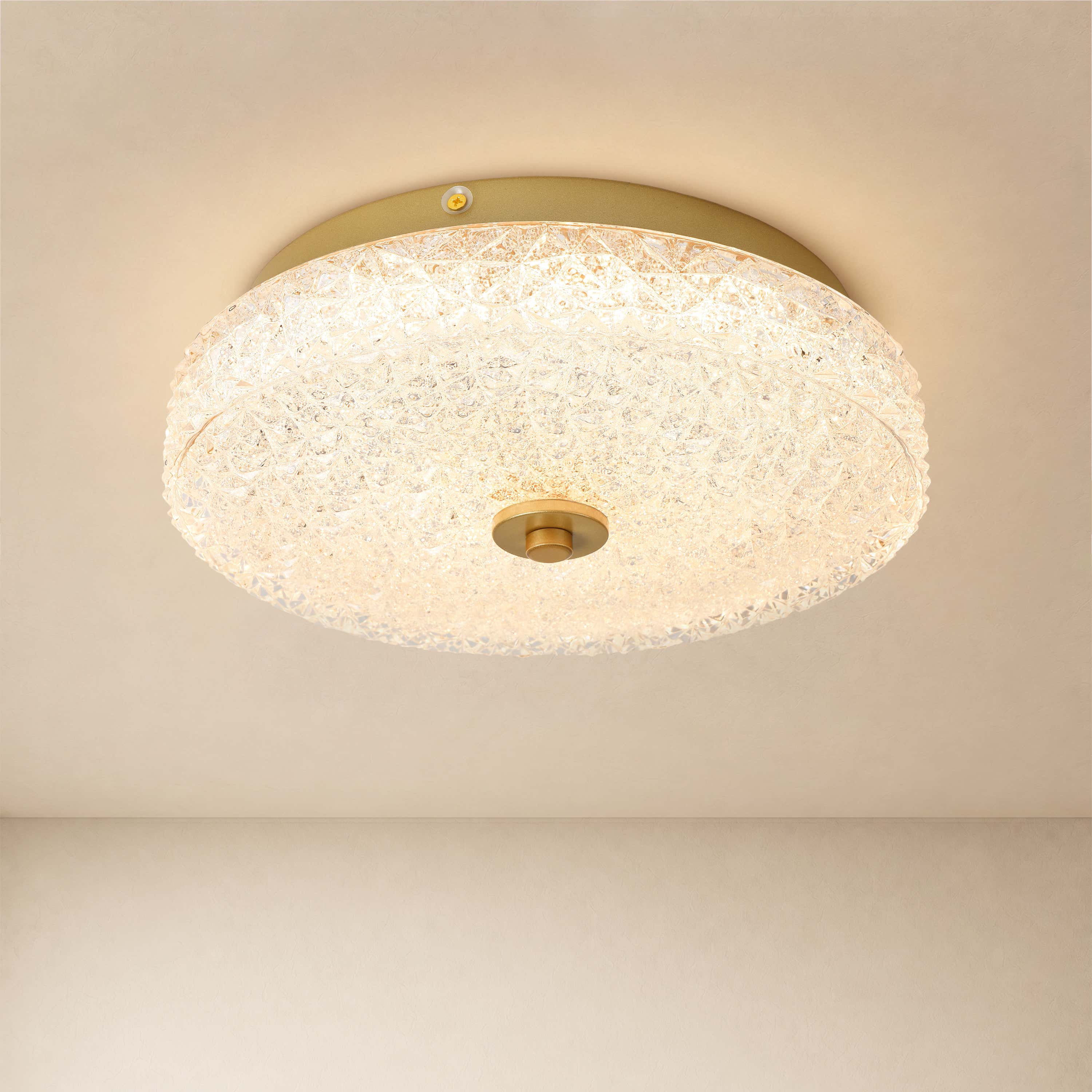 Marielle Crystal Glass Round Flush Mount