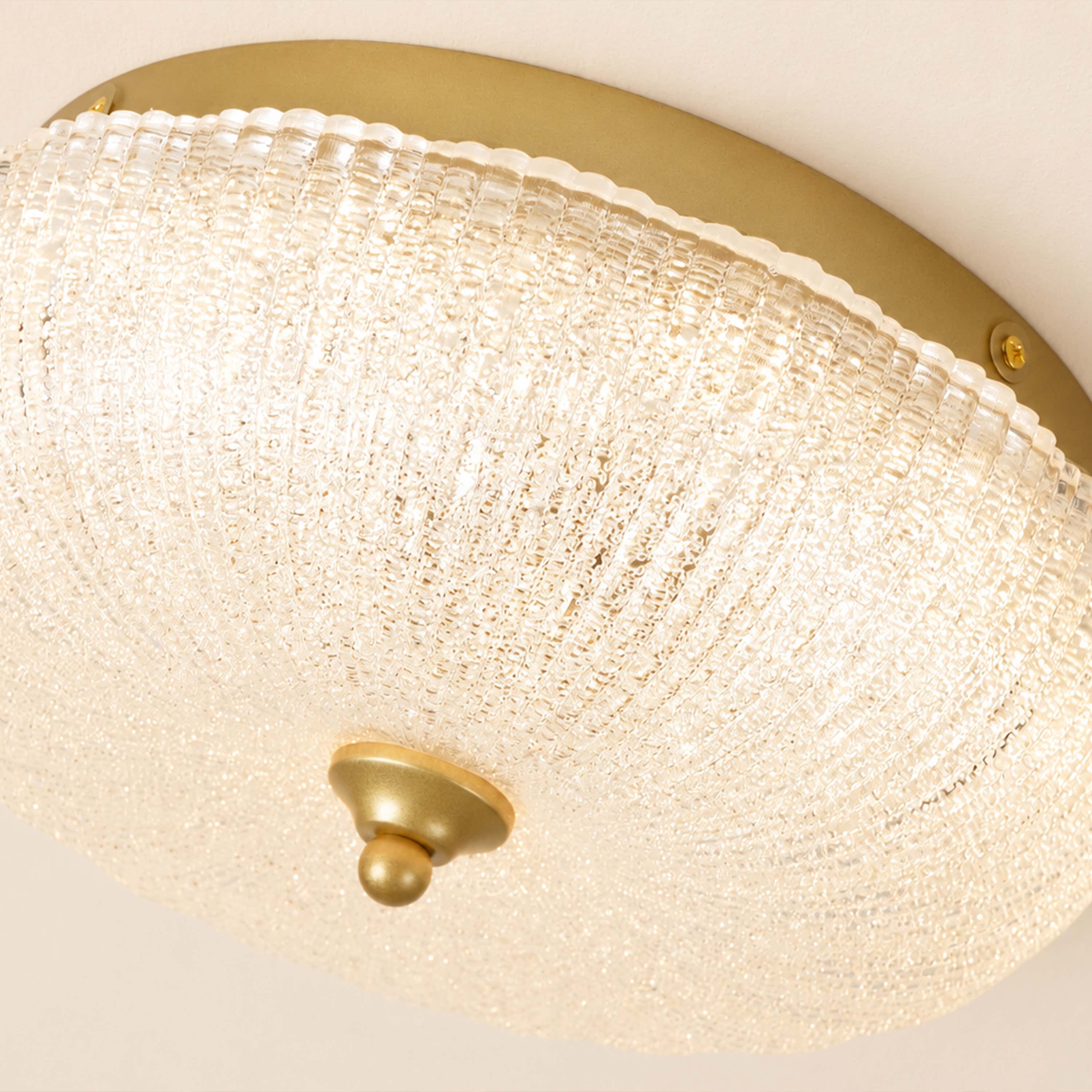 Marielle Pumpkin Crystal Glass Round Flush Mount
