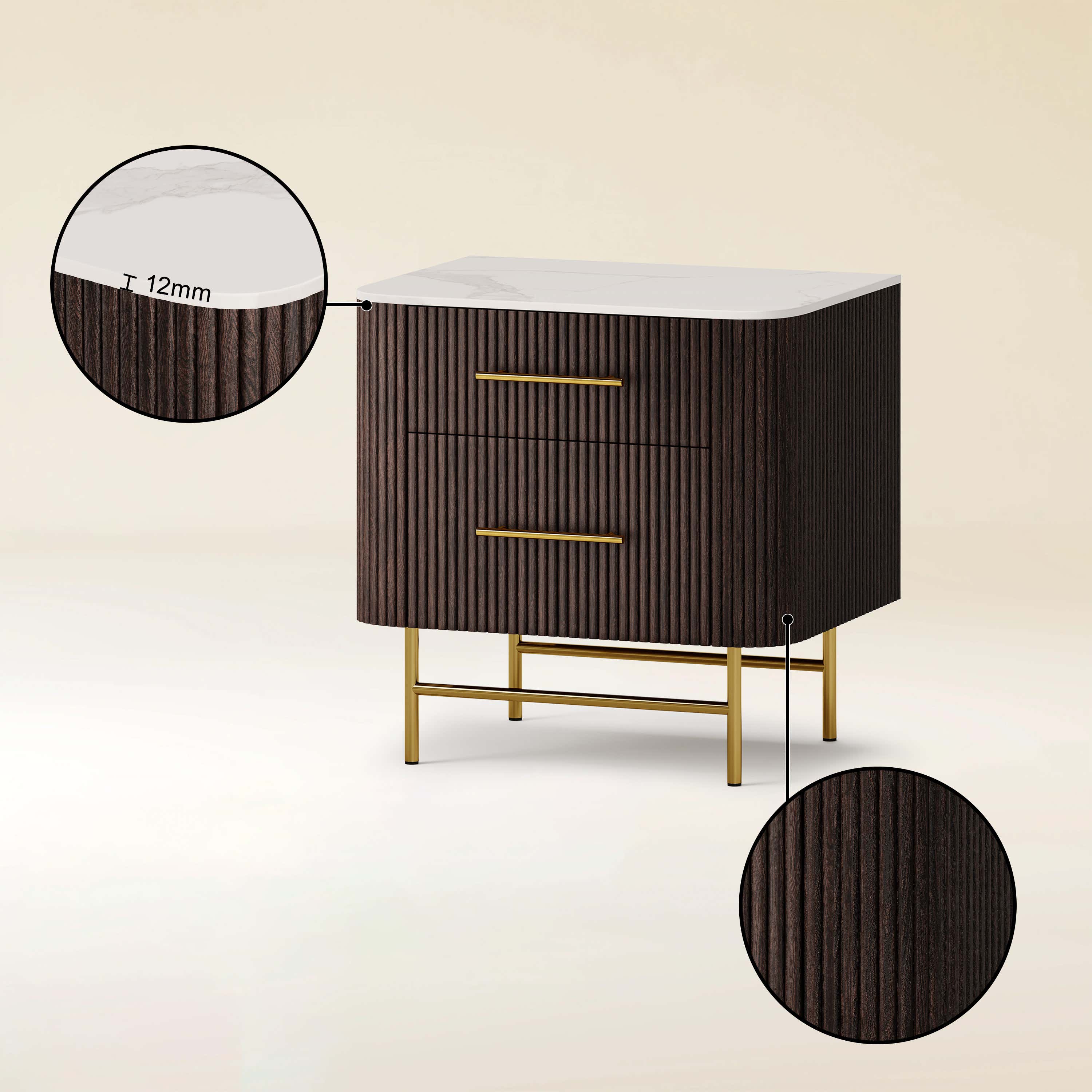 Ewan Sintered Stone Nightstand 26"W