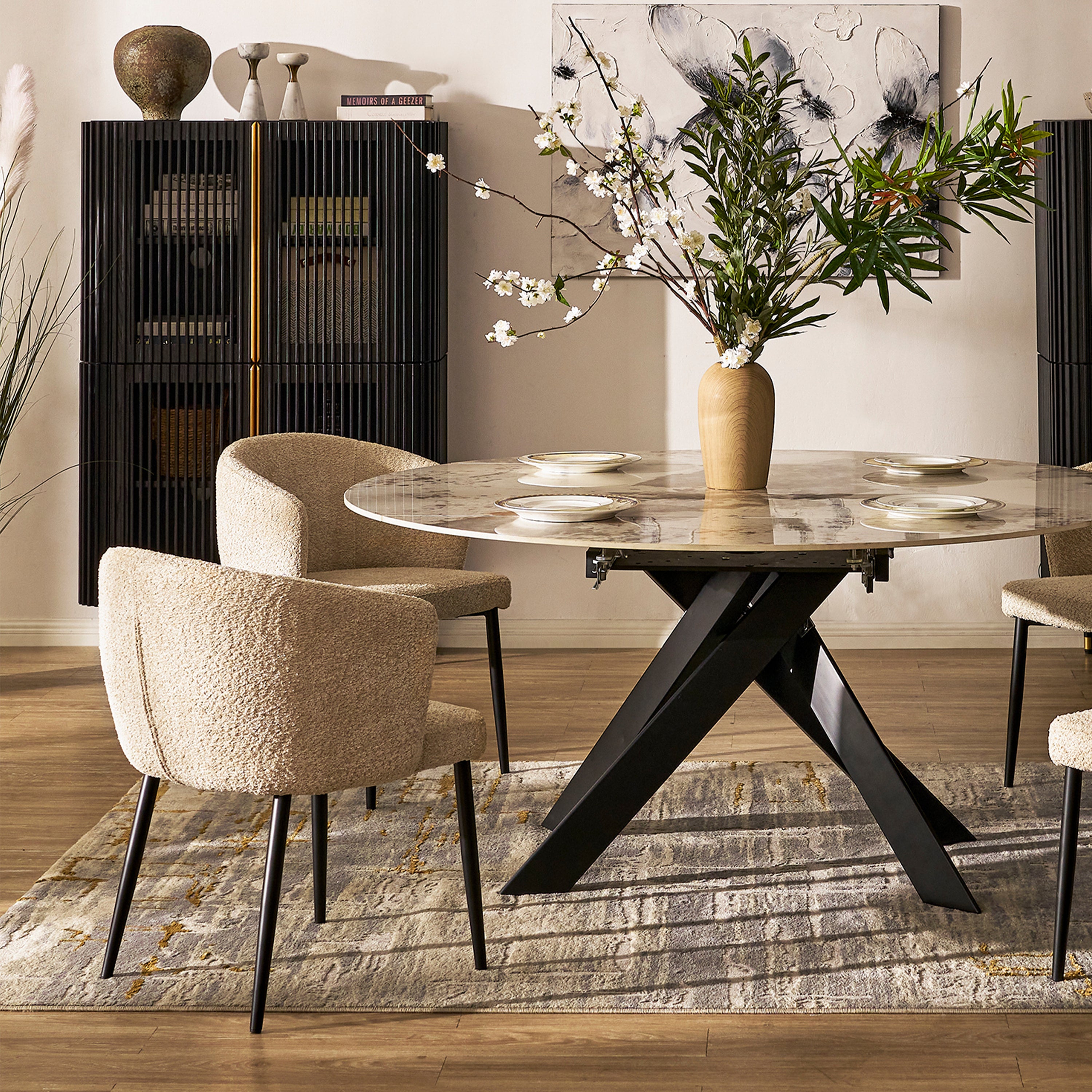 Labarthe Round Sintered Stone Dining Table 63"