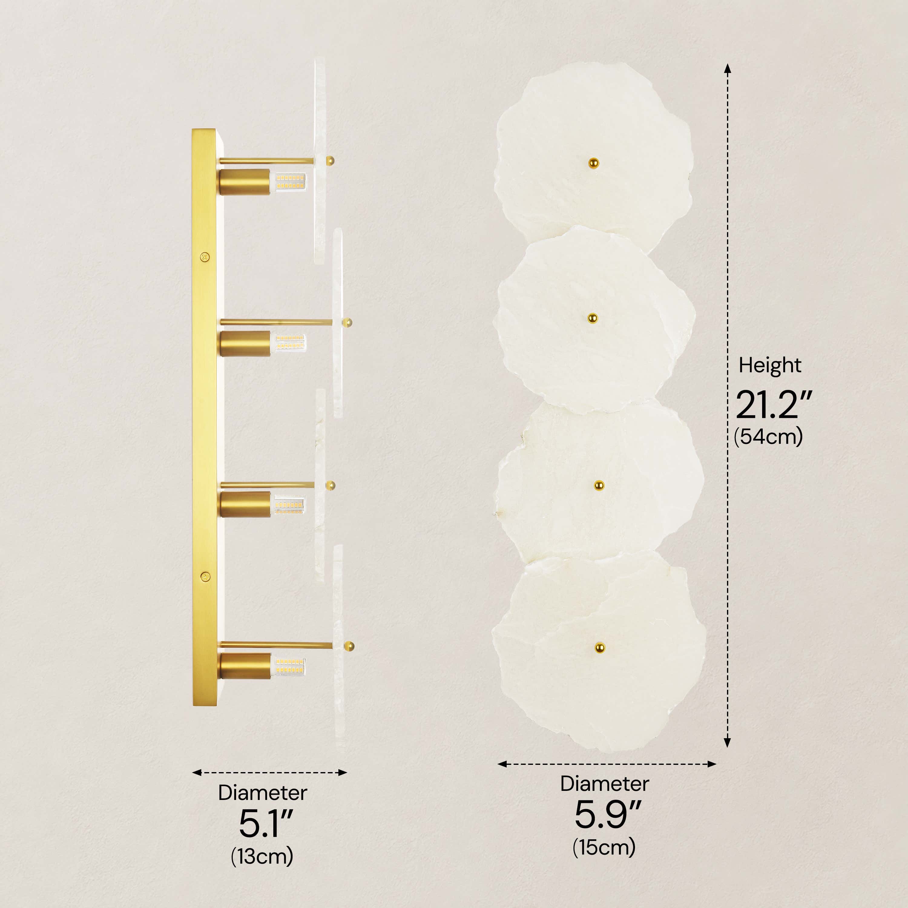 Moira Alabaster 4 Lights Wall Sconce