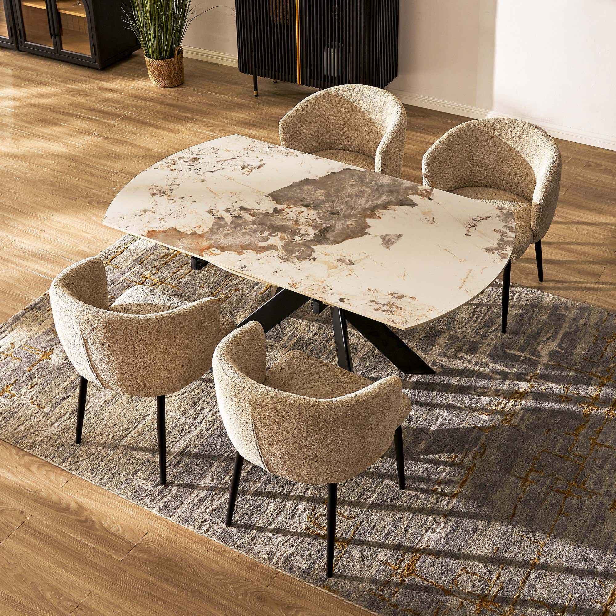 Labarthe Extended Rectangular Sintered Stone Dining Table 160cm-240cm