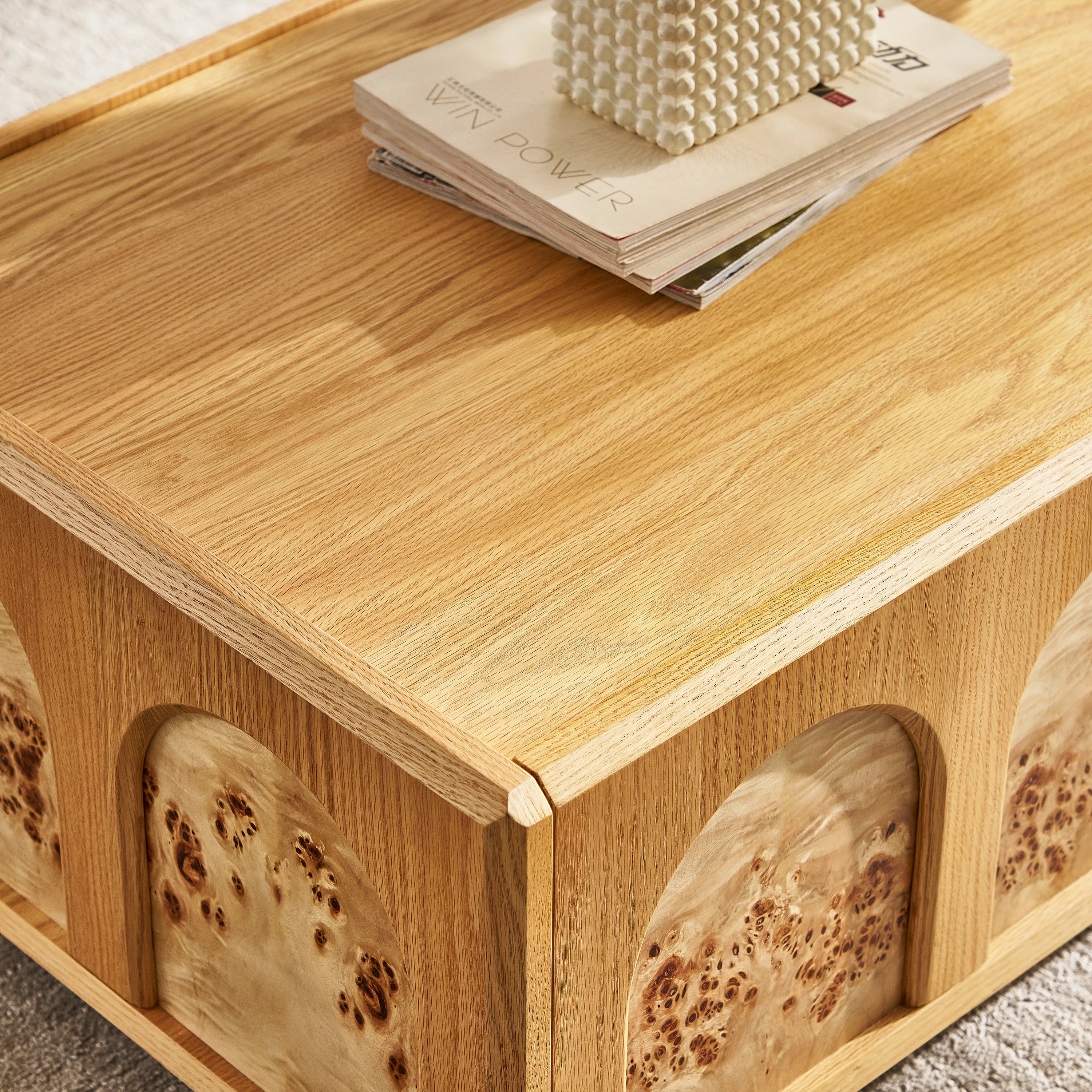 Aurora Oak Coffee Table and Media Console Set