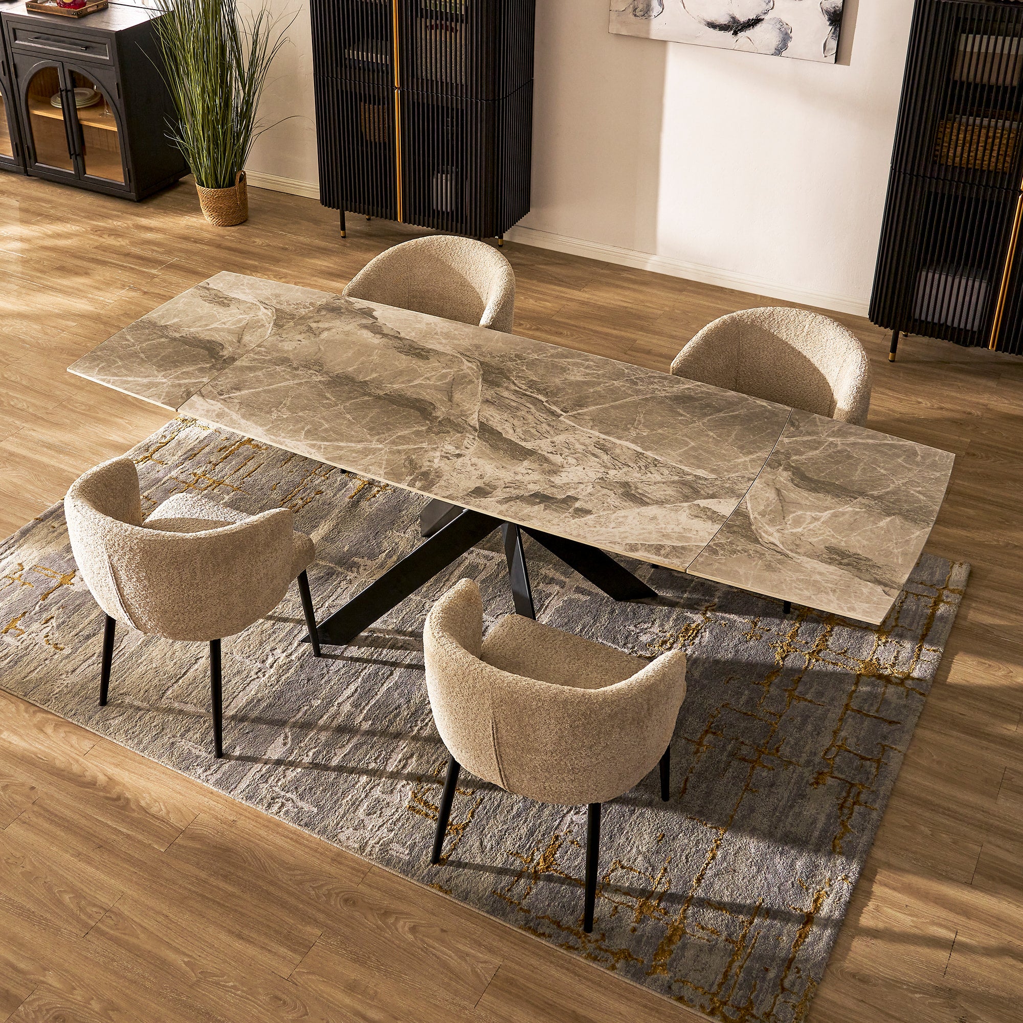 Labarthe Extended Rectangular Sintered Stone Dining Table 160cm-240cm