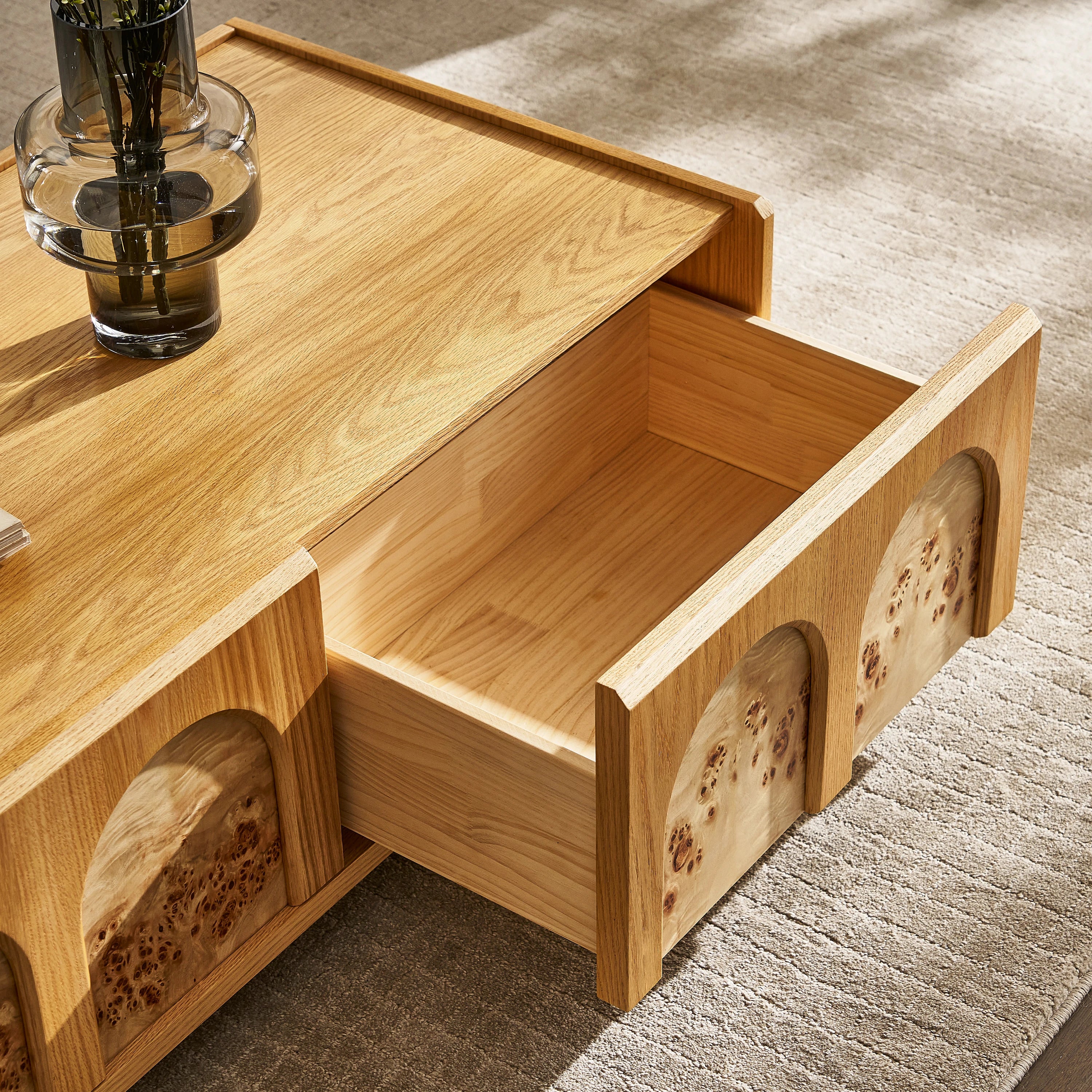 Aurora Oak Coffee Table and Media Console Set