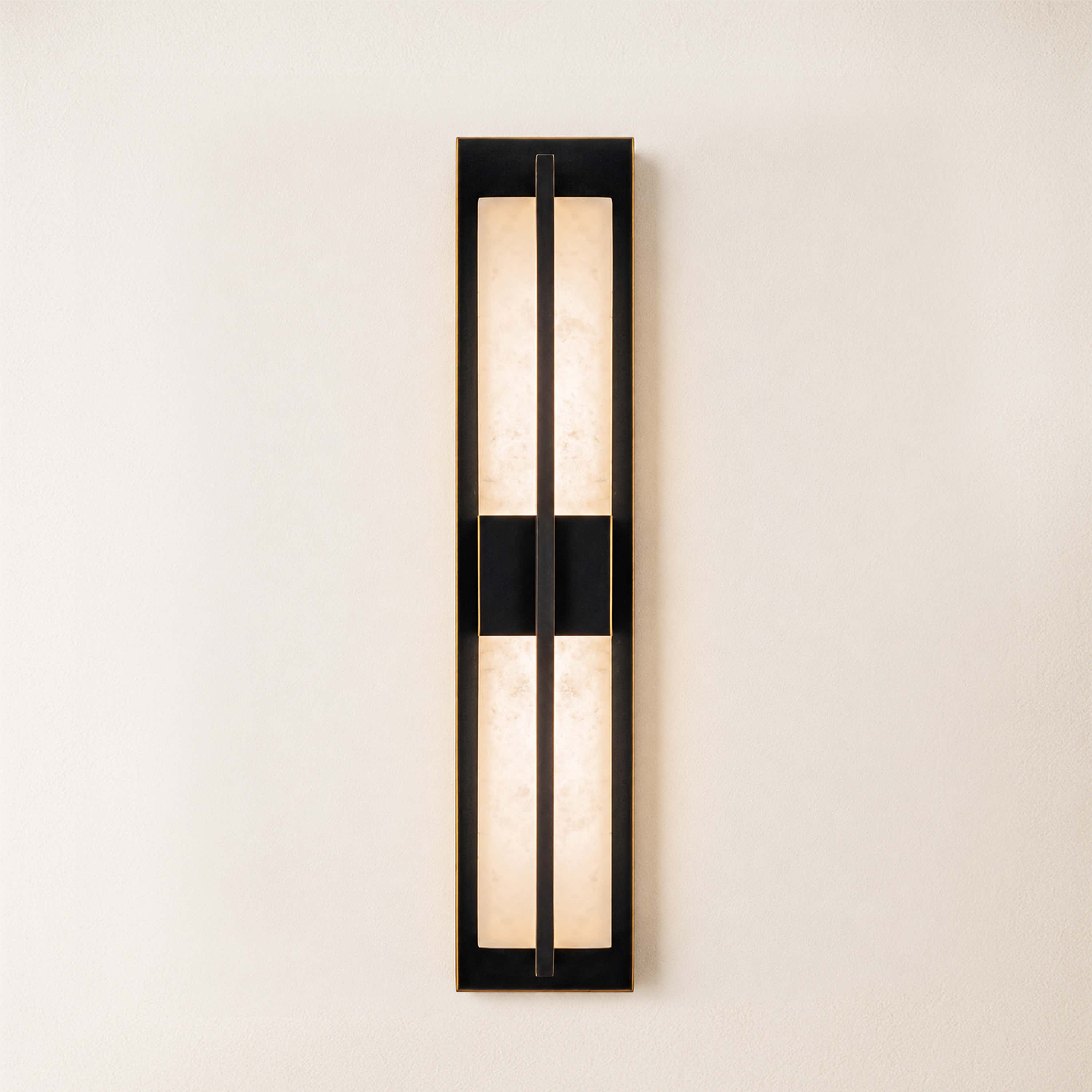 Caelum Alabaster Cuboid Wall Sconce