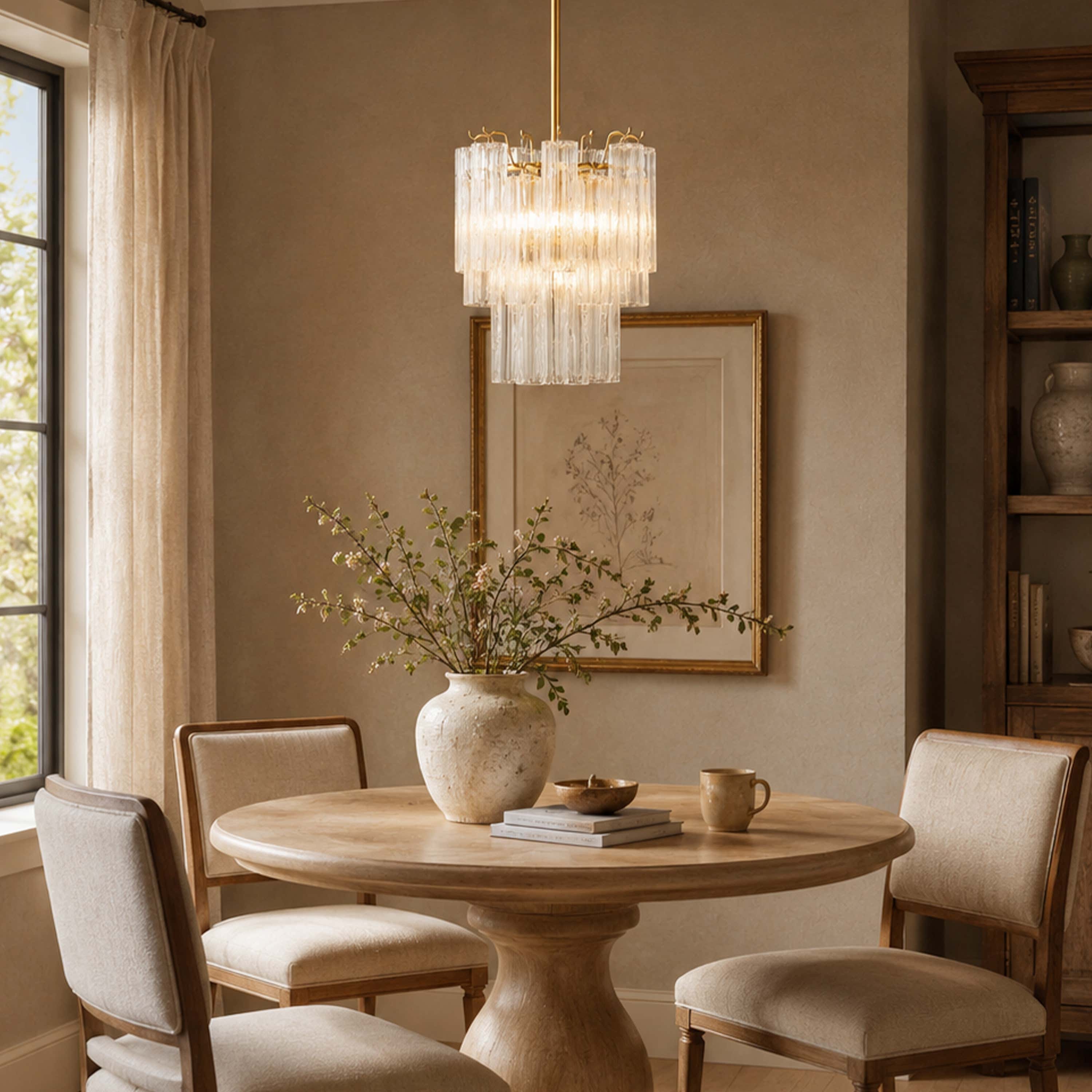 Dawel Glass Round Chandelier 12"D