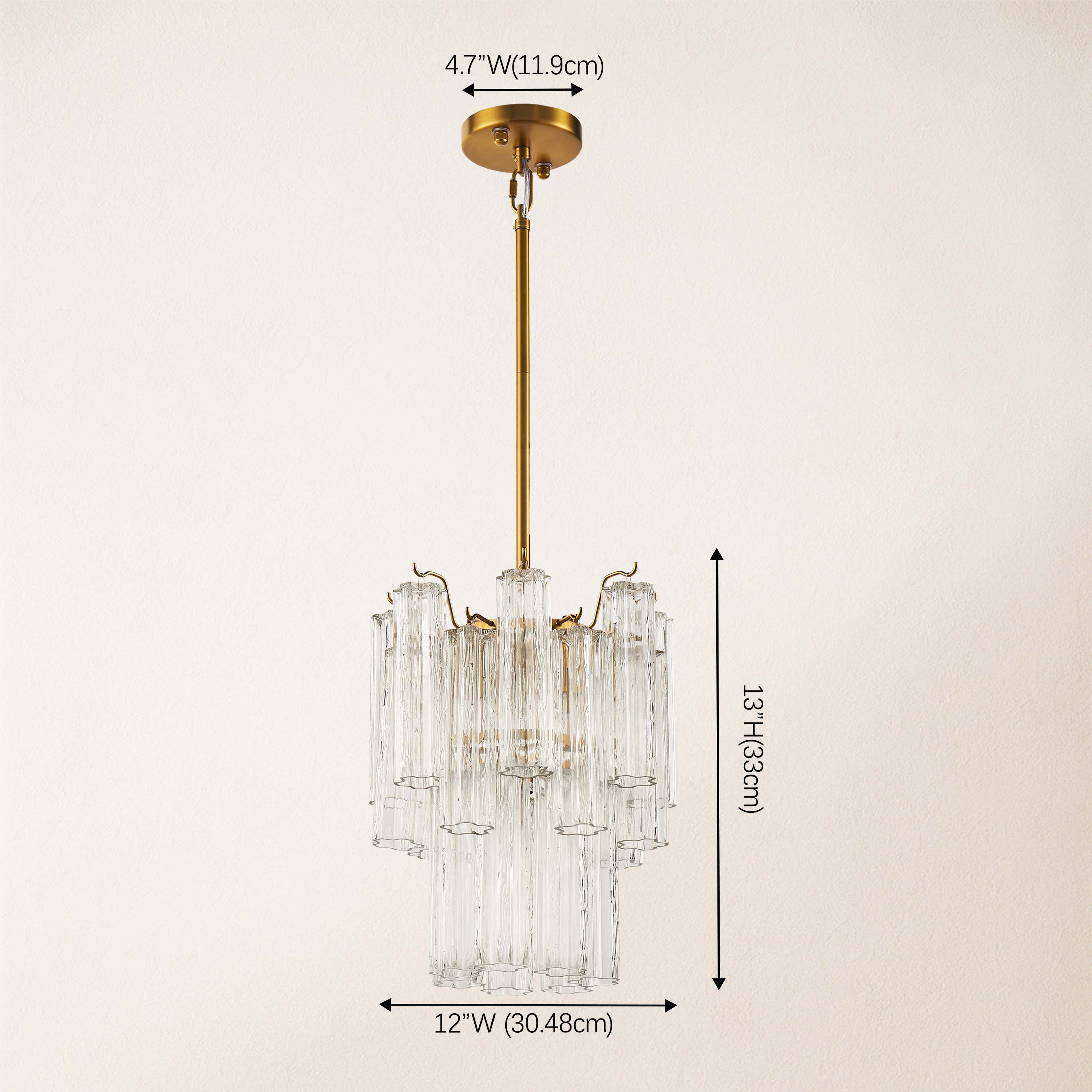Dawel Glass Round Chandelier 12"D