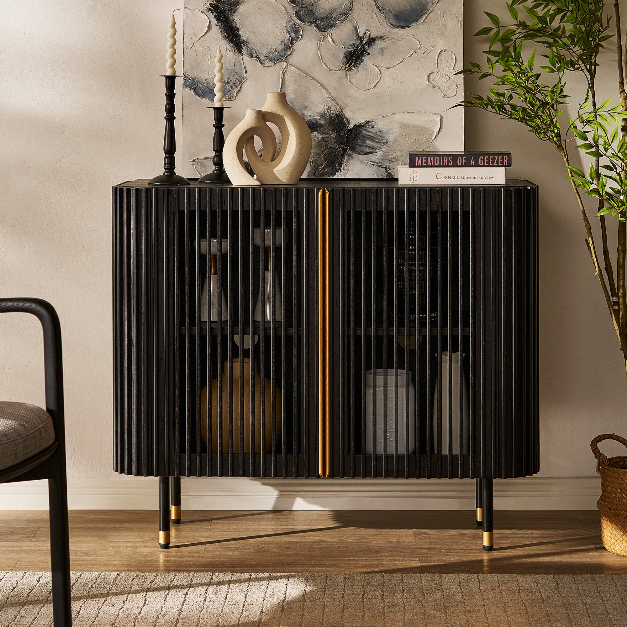 Ewan 67″H Oak Vertical Combination Cabinet(Set of 2)