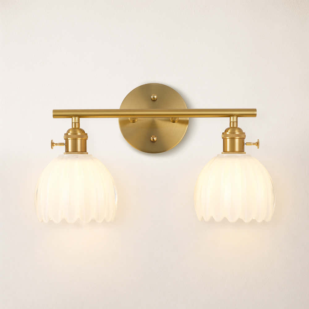 Orbixa Milky Glass 2-Lights Wall Sconce 15"W