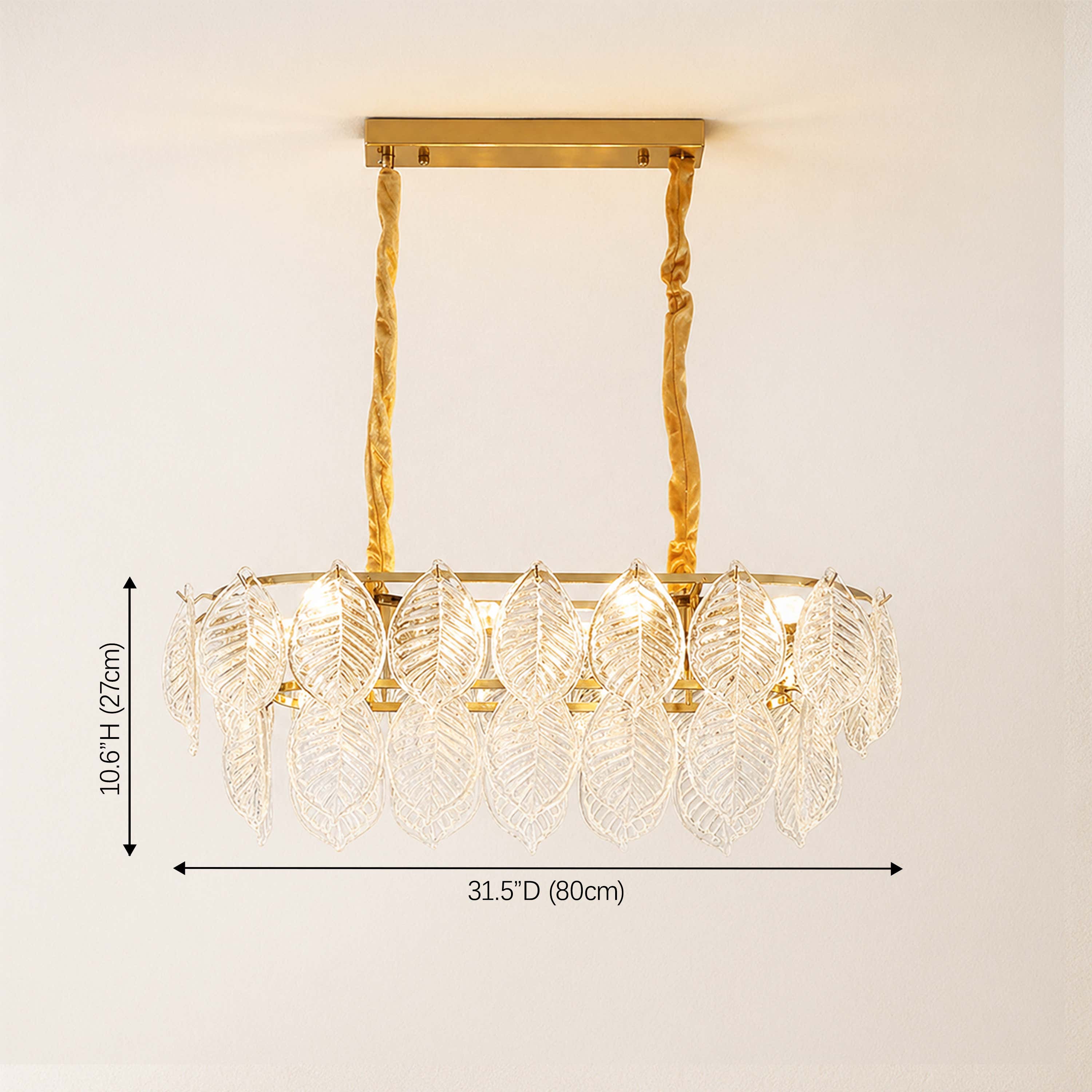 Sylvara Leaf Glass Chandelier