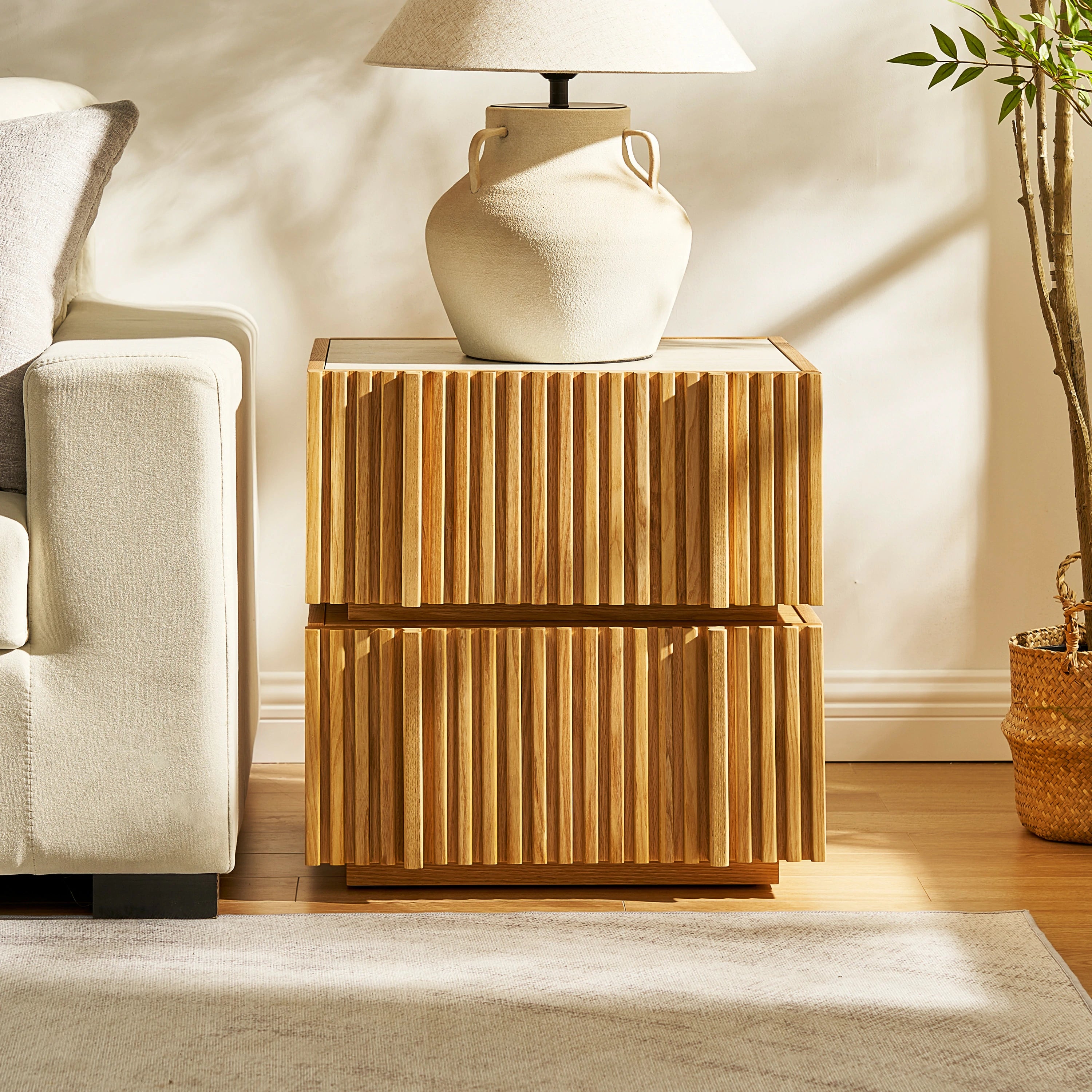 Isla Oak Sintered Stone Sidetable 20" W