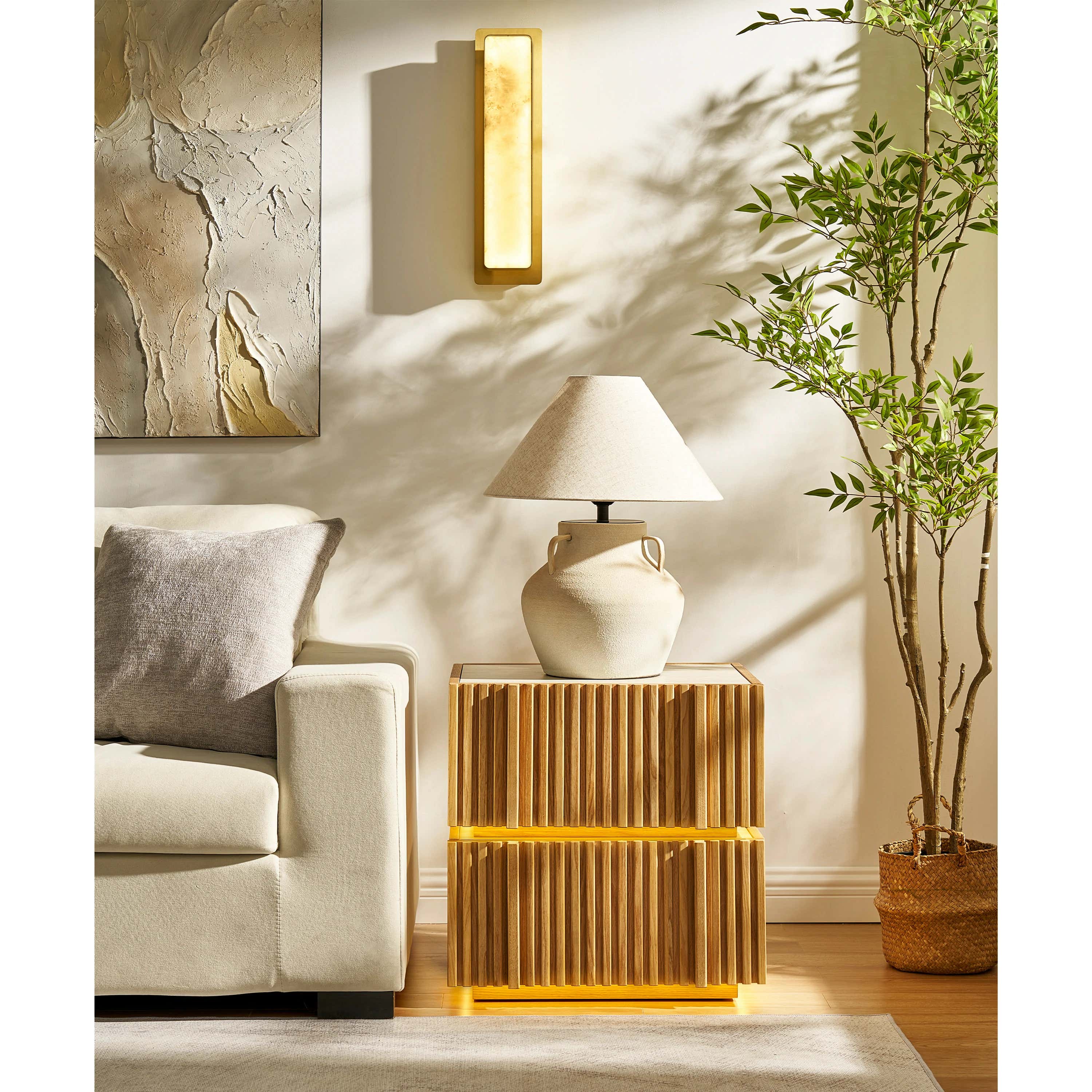 Isla Oak Sintered Stone Nightstand 20" W