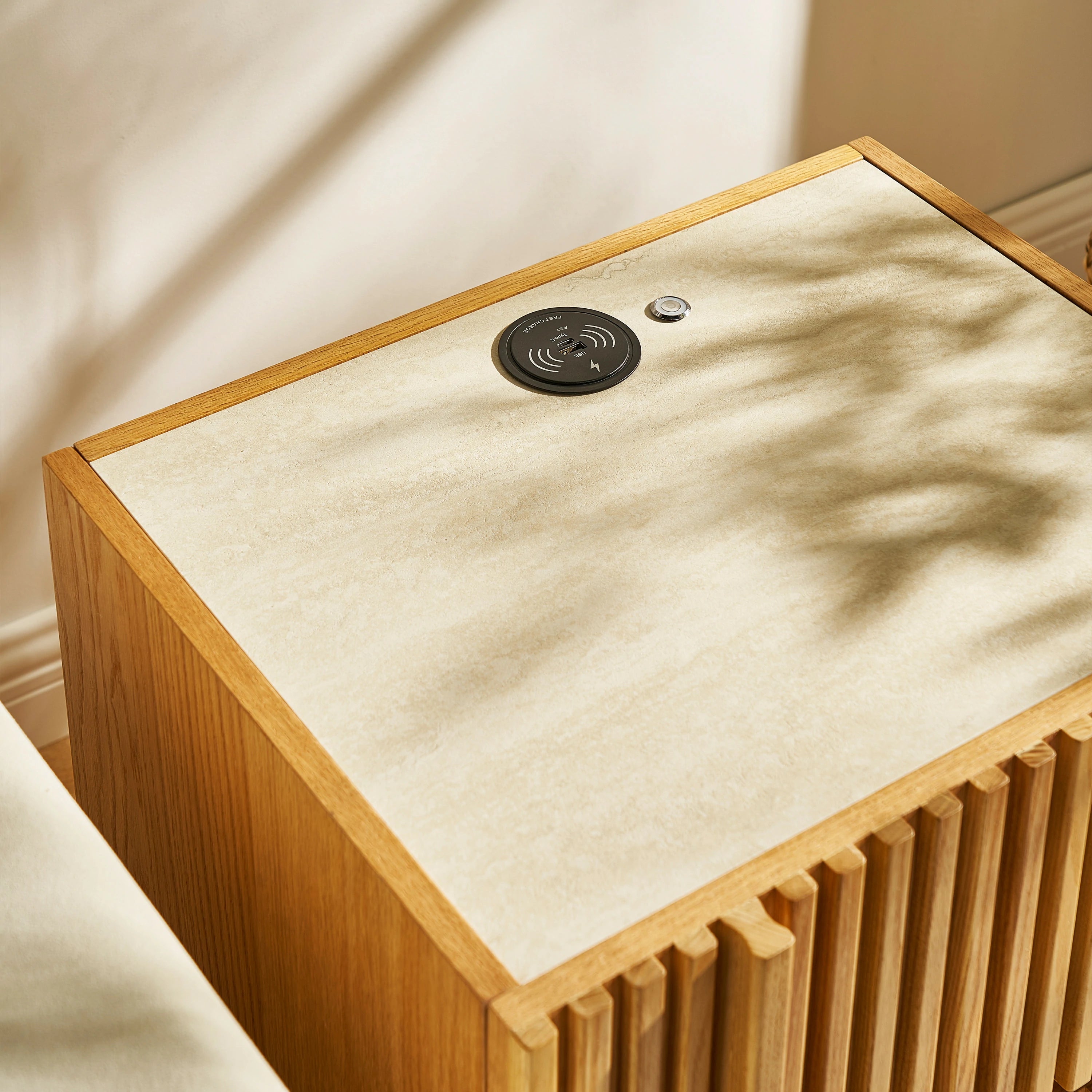 Isla Oak Sintered Stone Nightstand 20" W