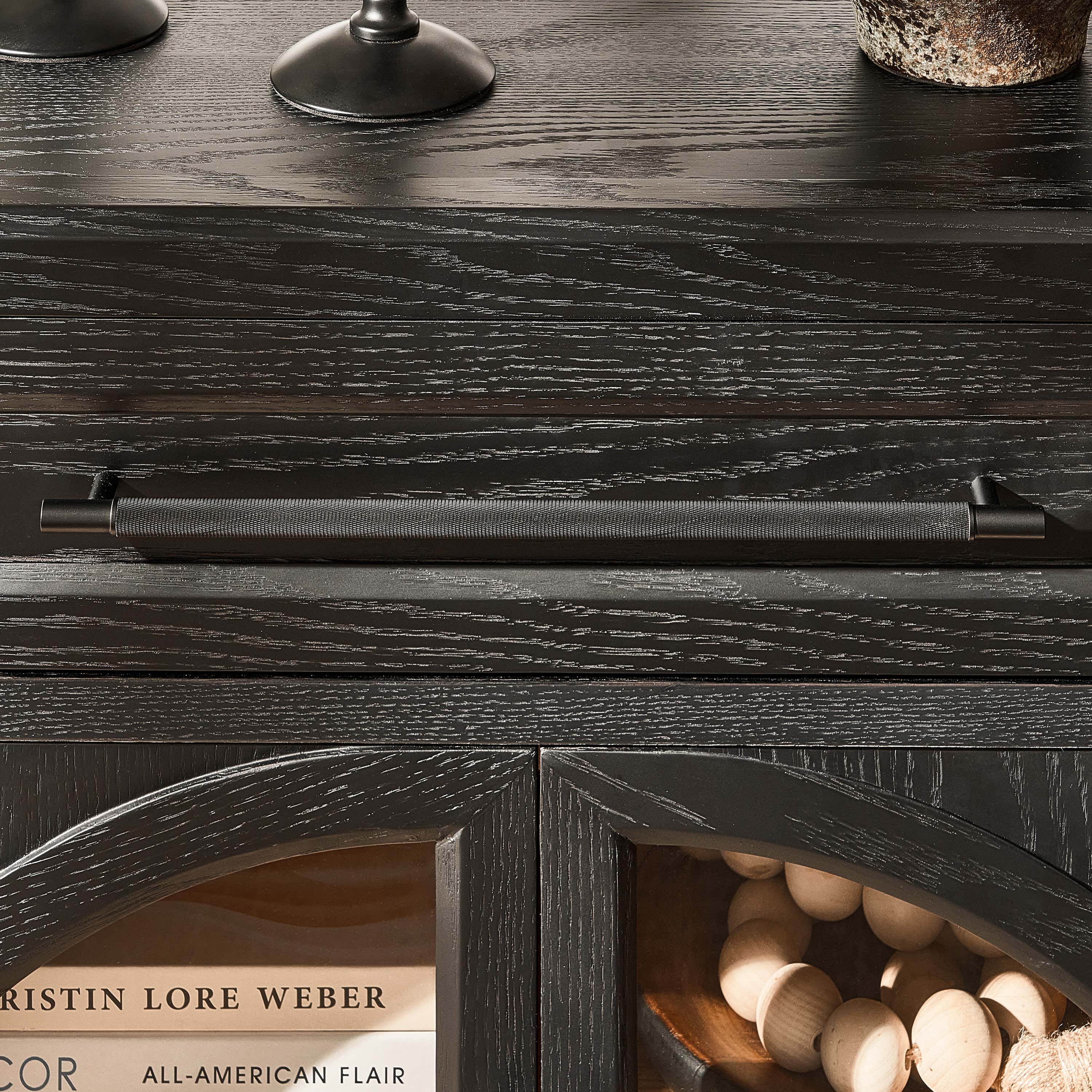 Alvar Arched 32" Oak Storage Cabinet with Drawers