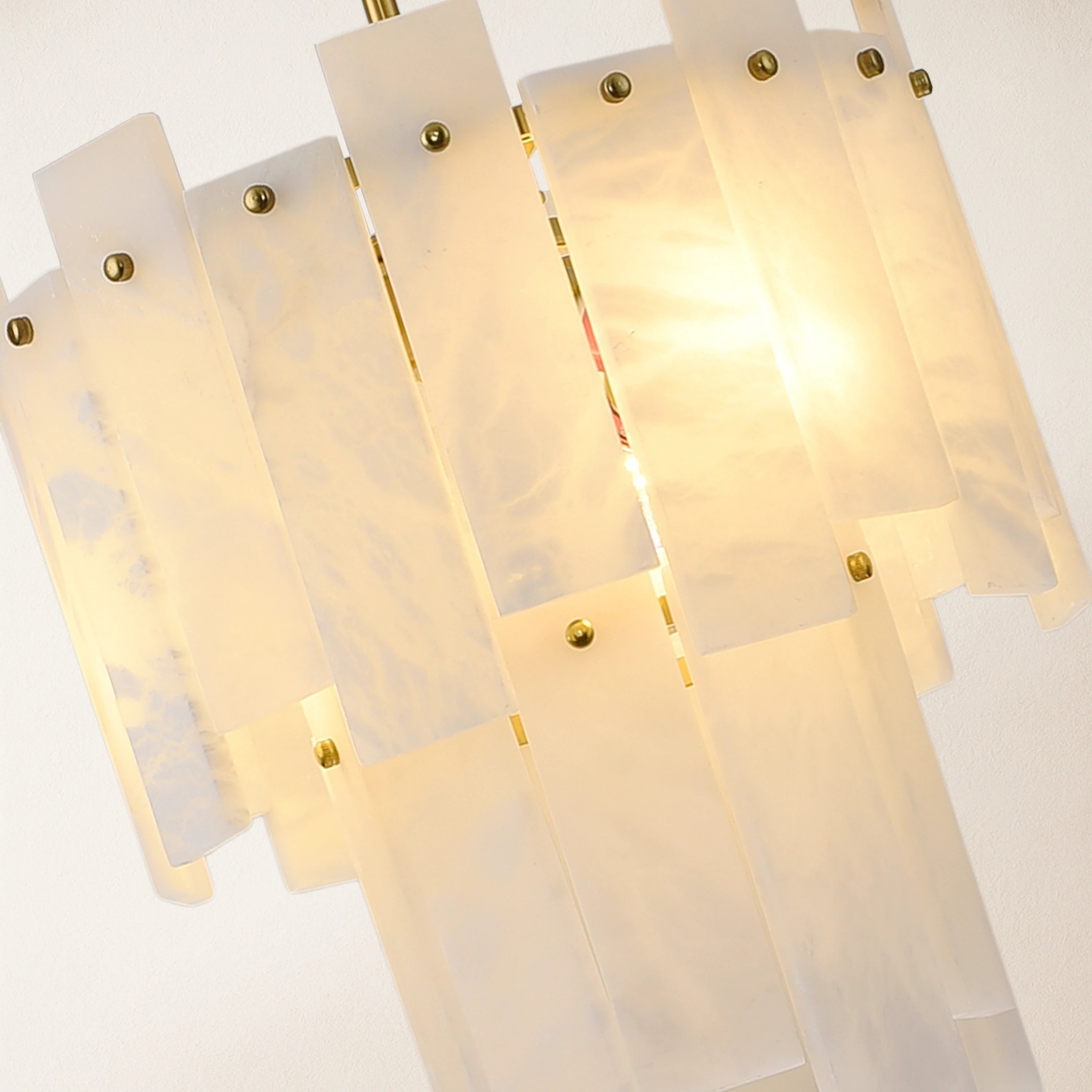 Nivislight Alabaster 2-Tier Round Pendant 13"#Finish_Gold