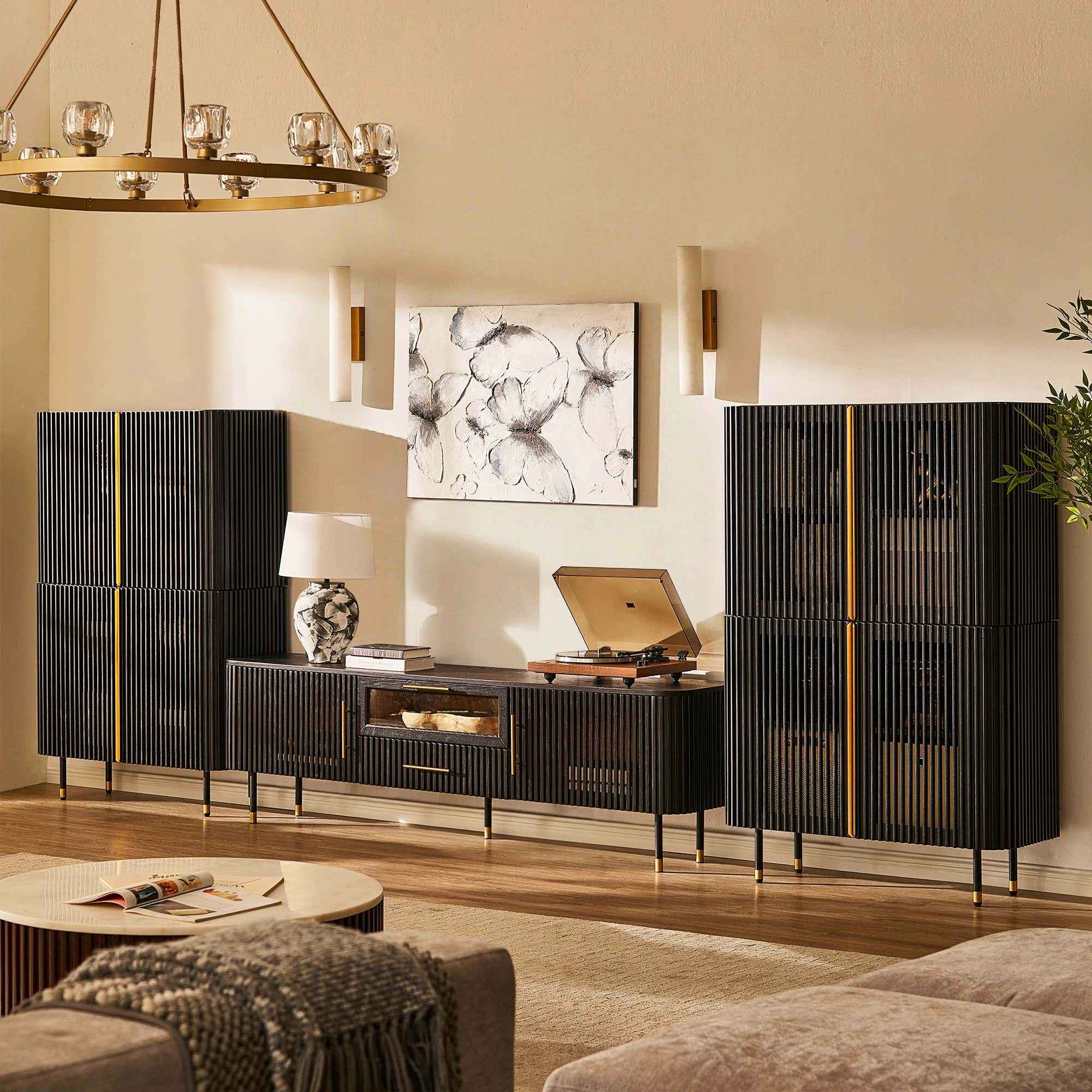 Ewan Oak Media Console 80"W