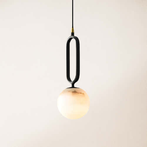 Dadaly Alabaster Small Art Ball Pendant 5.9''D