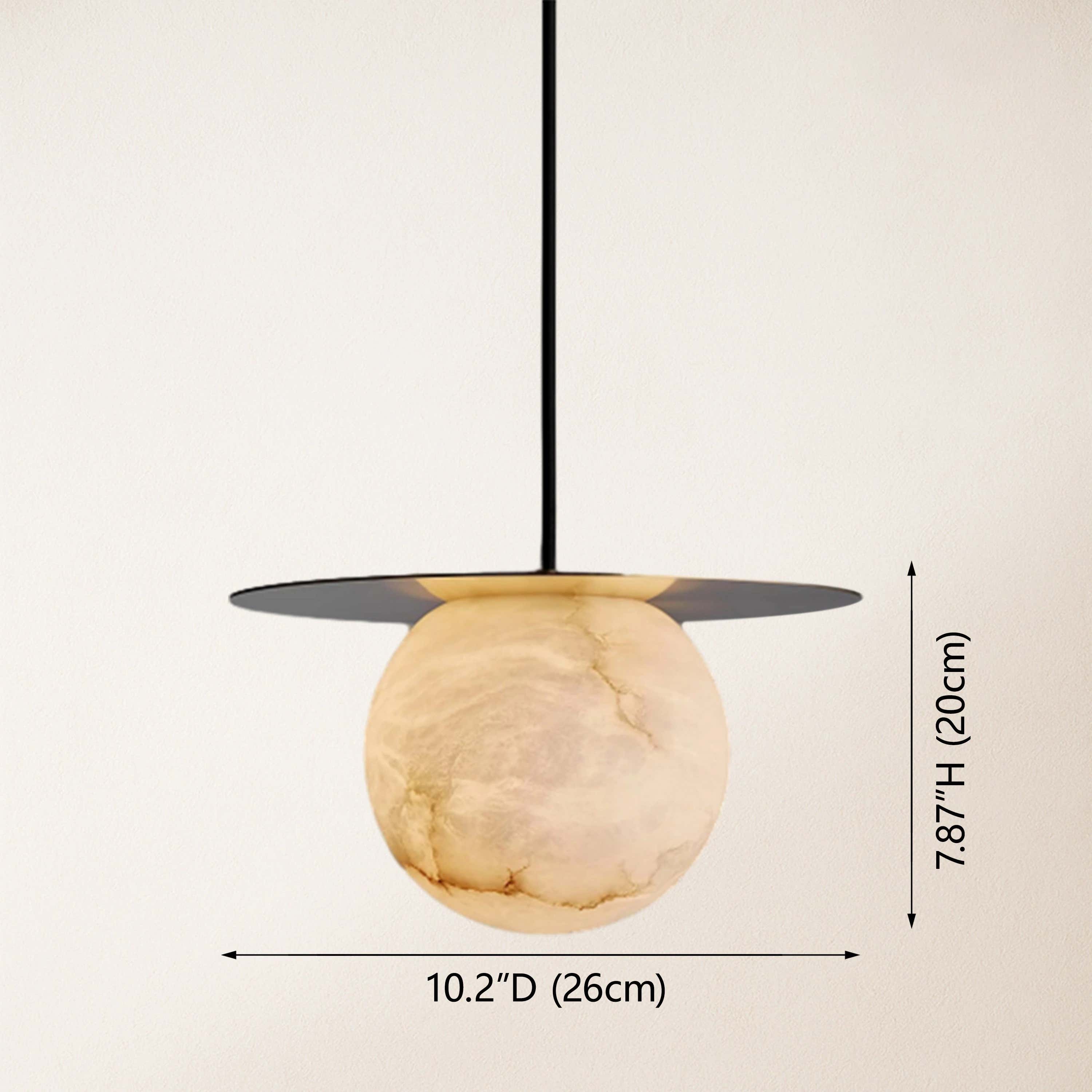 Dadaly Garfield Spanish Alabaster Small Art Bedside Pendant 10"D