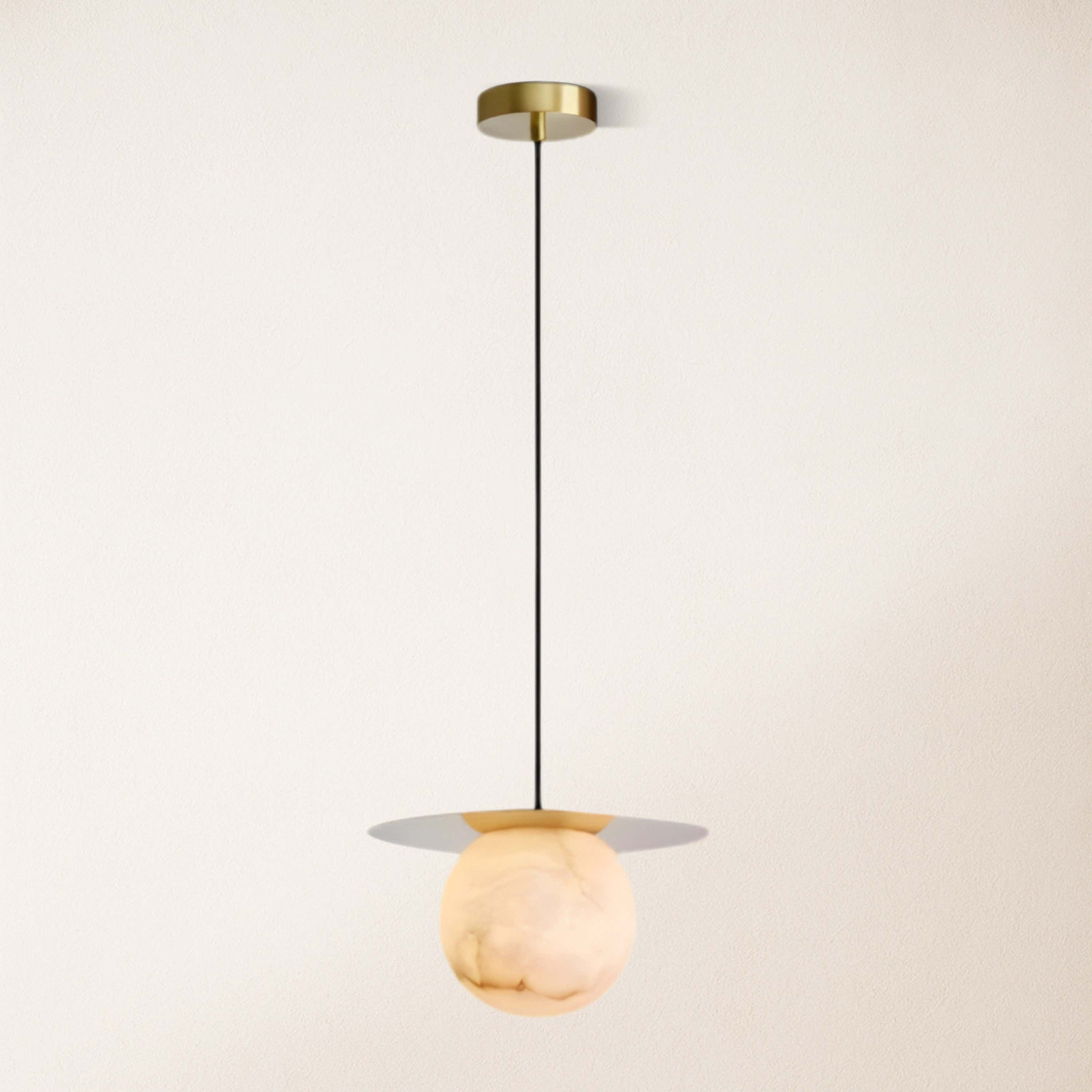 Dadaly Garfield Spanish Alabaster Small Art Bedside Pendant 16"D