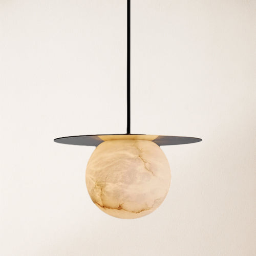 Dadaly Garfield Spanish Alabaster Small Art Bedside Pendant 10"D