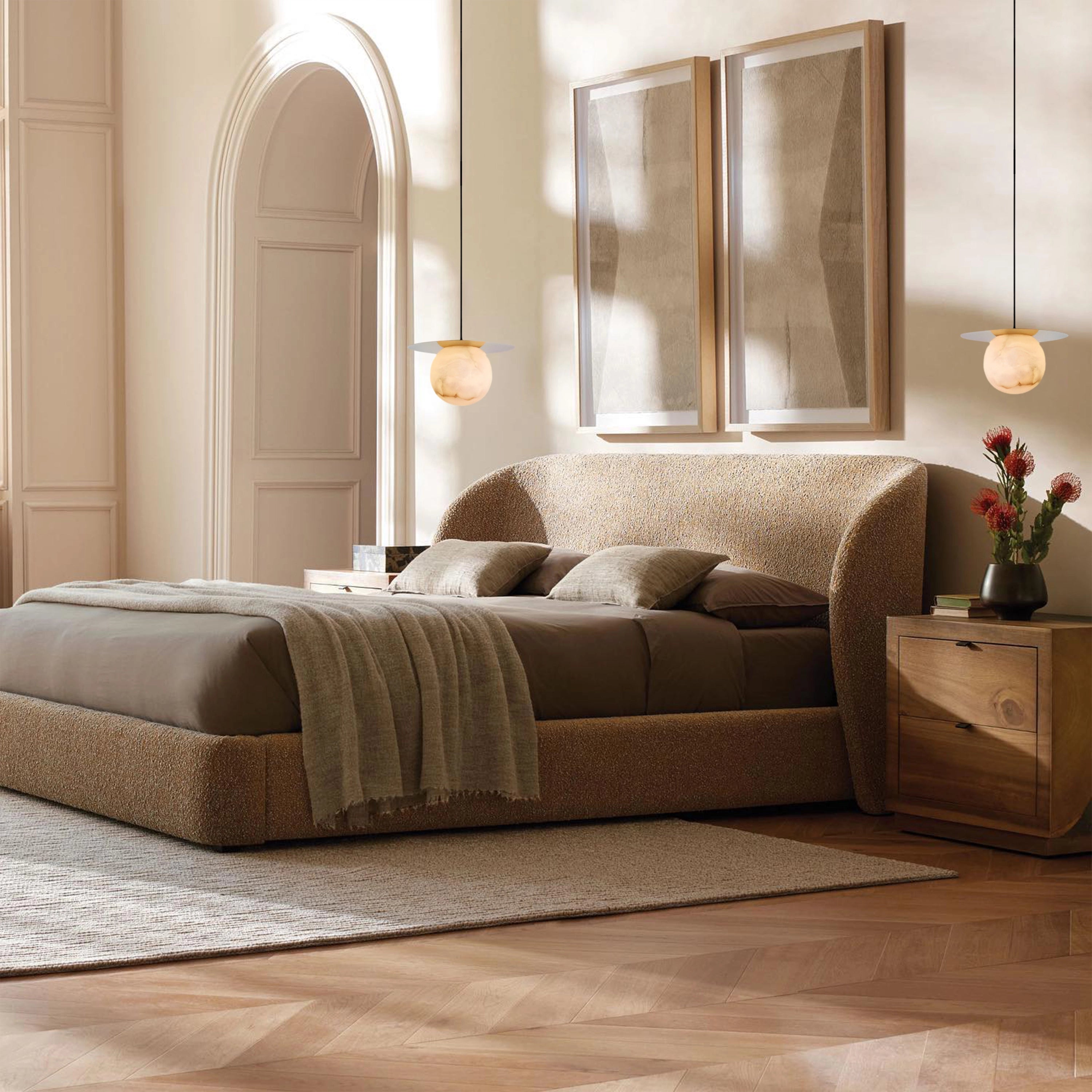 Dadaly Garfield Spanish Alabaster Small Art Bedside Pendant 16"D