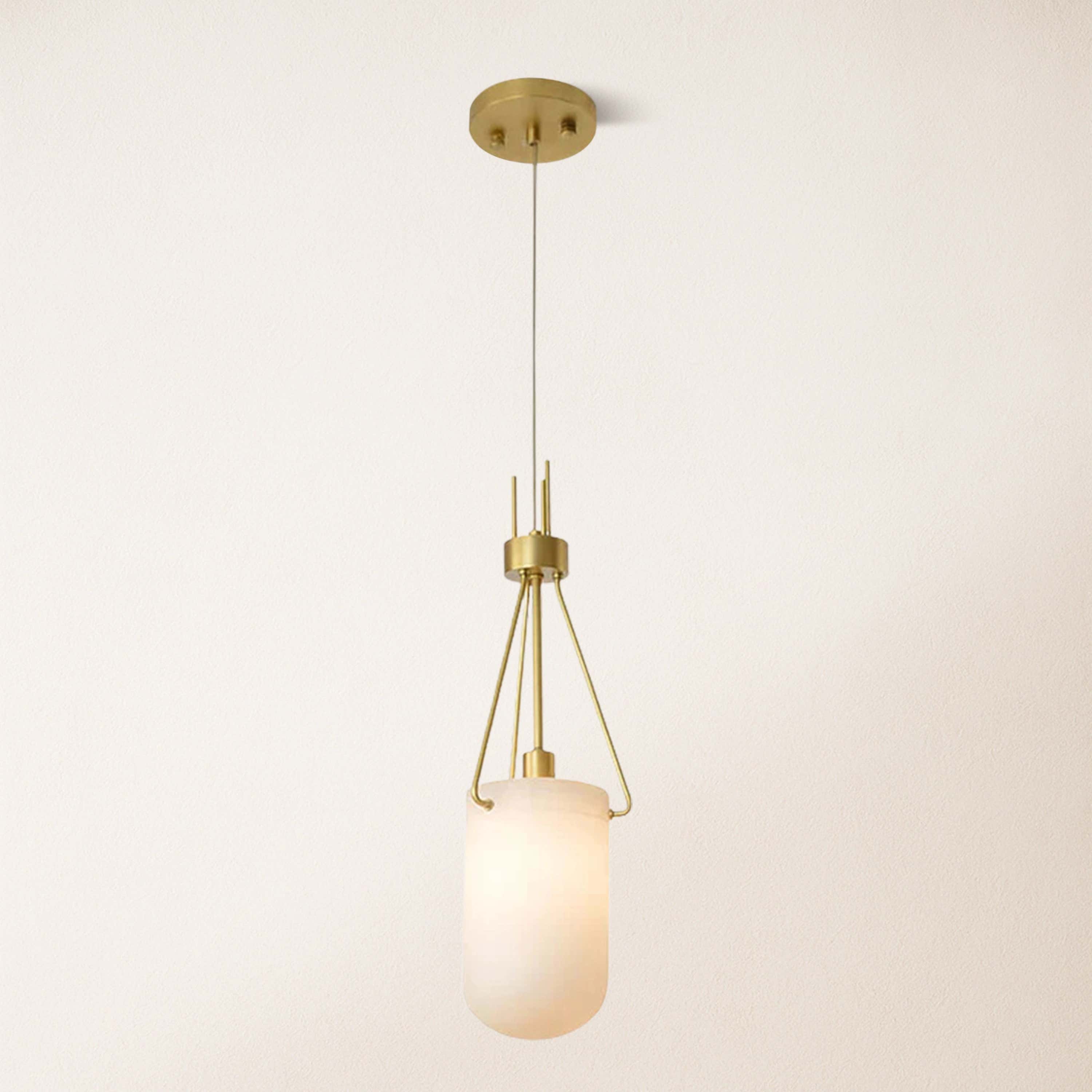 Dadaly Lottia Alabaster Small Art Pendant Light 7"D