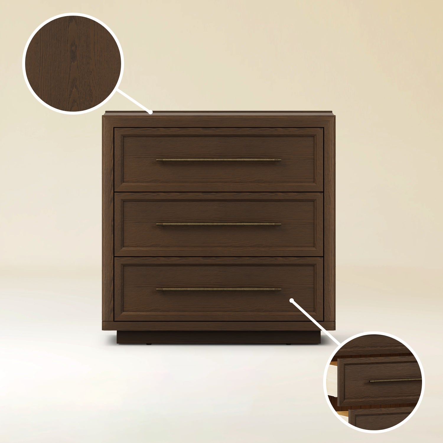 Alvar 95″ Oak 9-Drawer Chest(Set of 3)