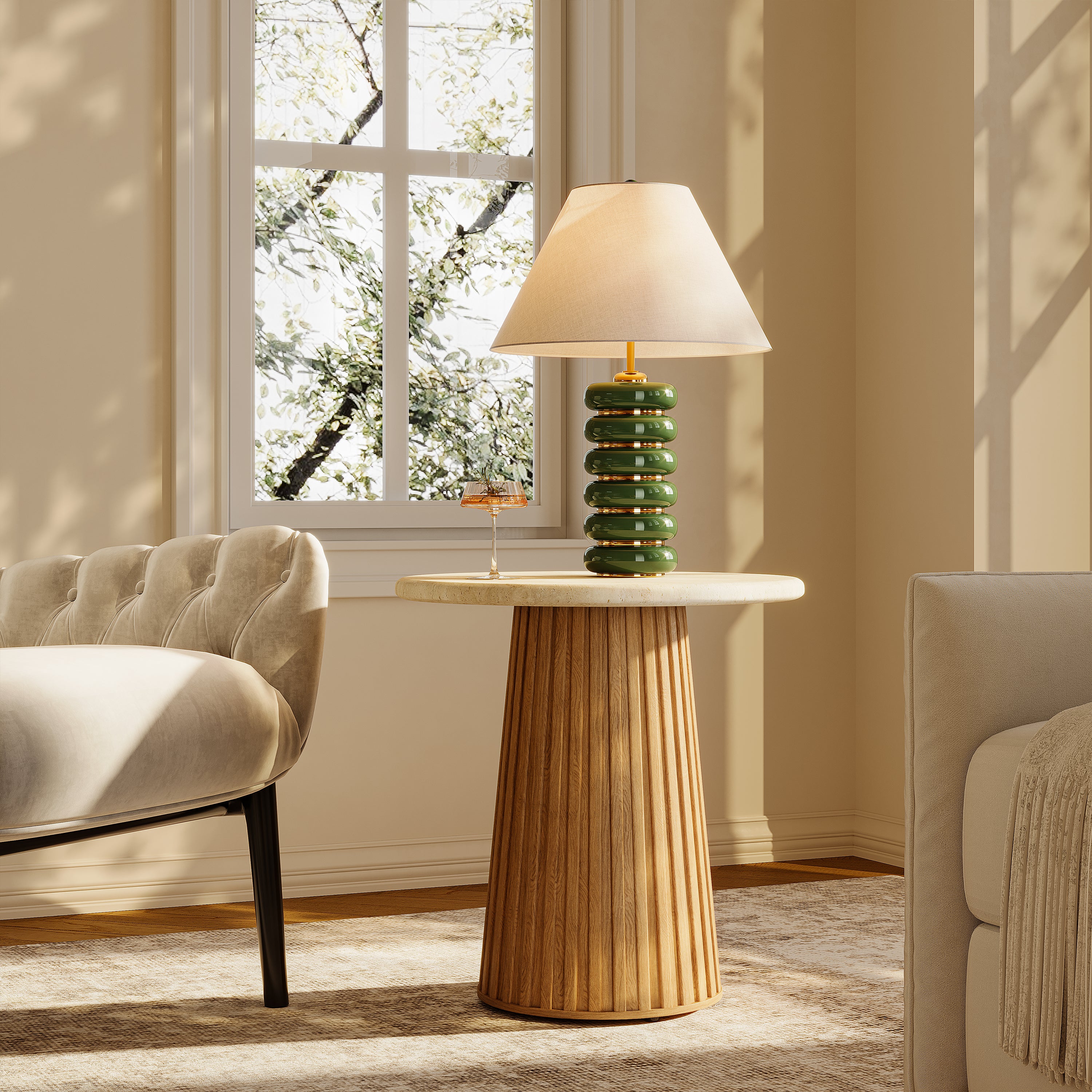 Emery Sintered Stone Side Table 50cm W