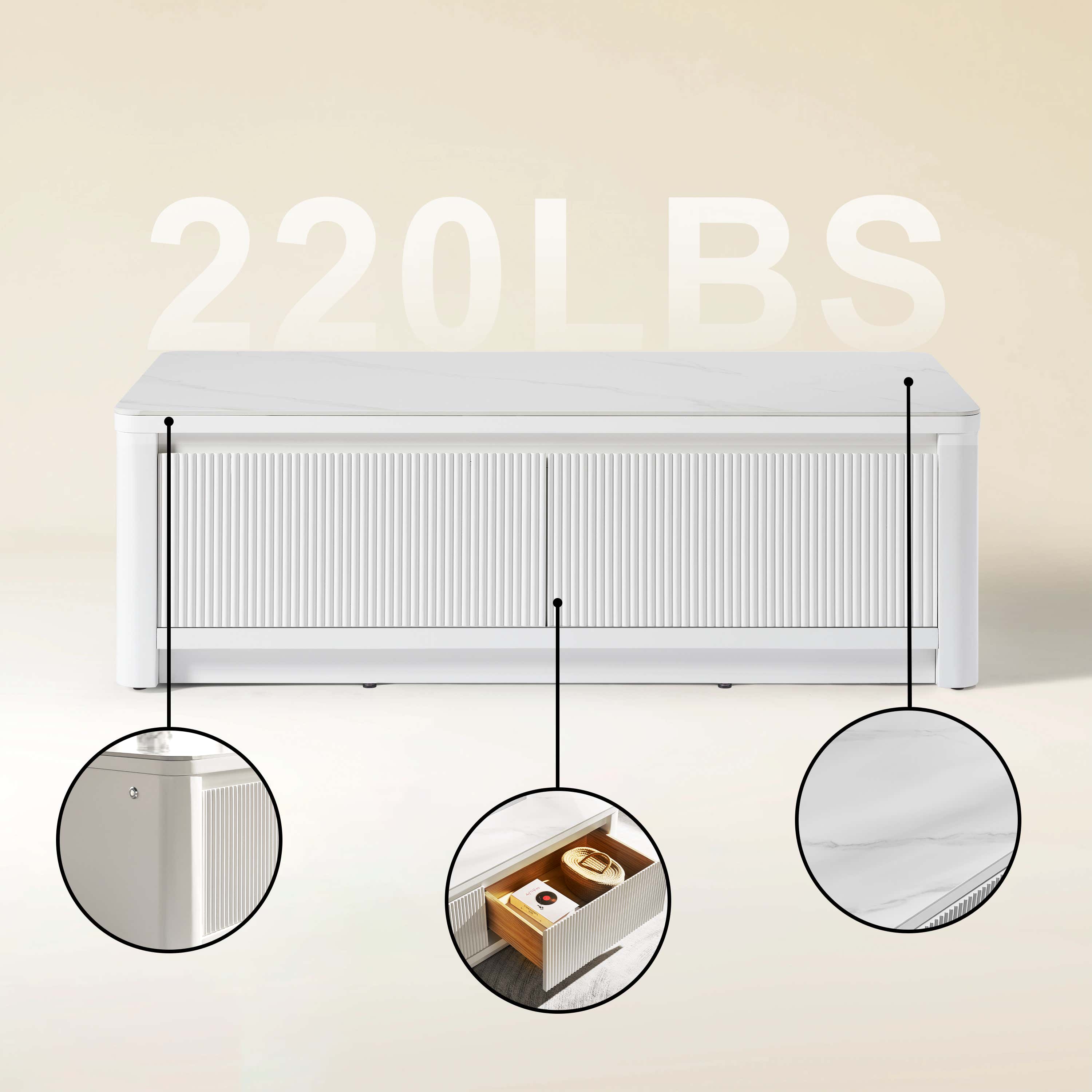 Celia Burnt Stone Media Console And Coffee Table Set