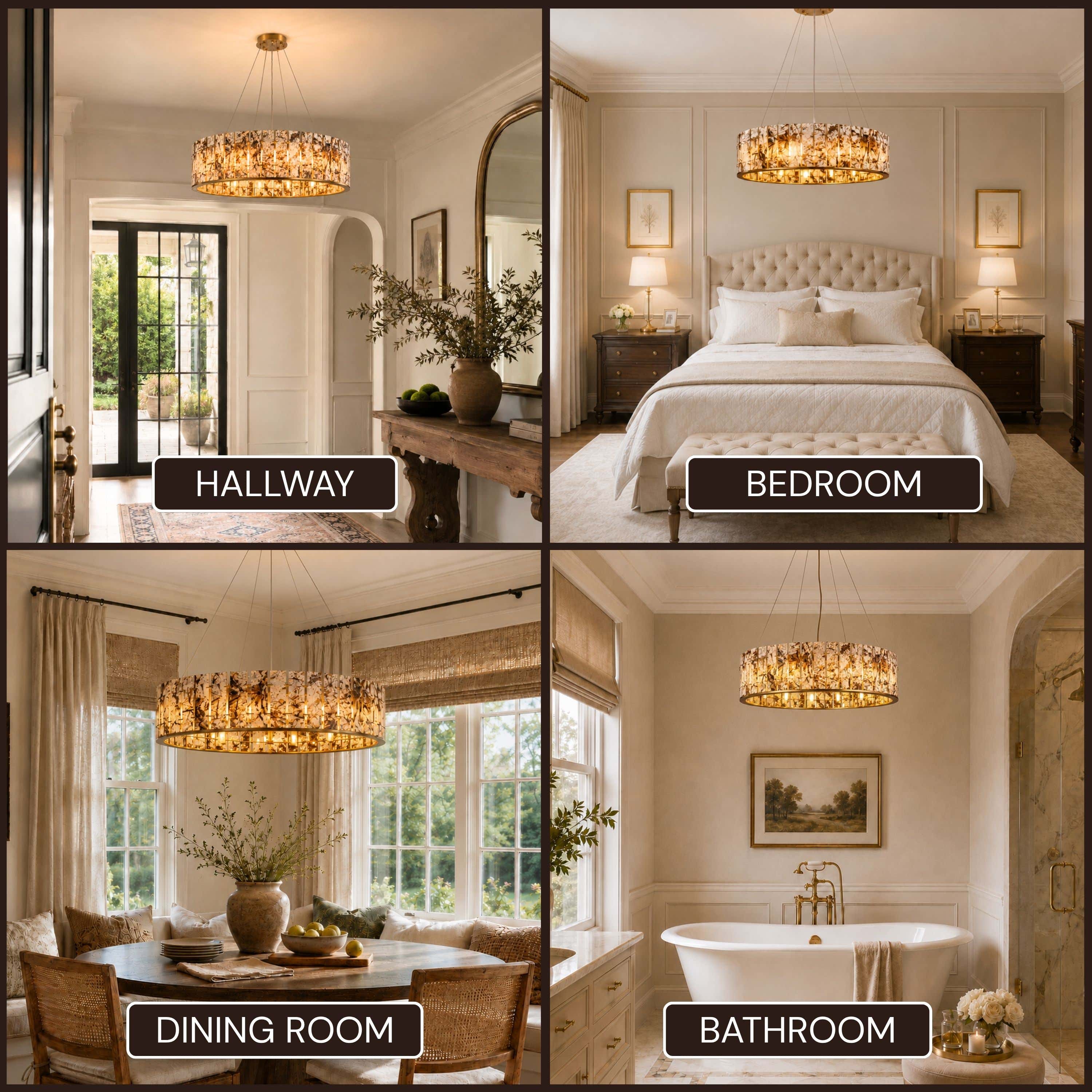 Pietra Marble Round Chandelier 23.6"D