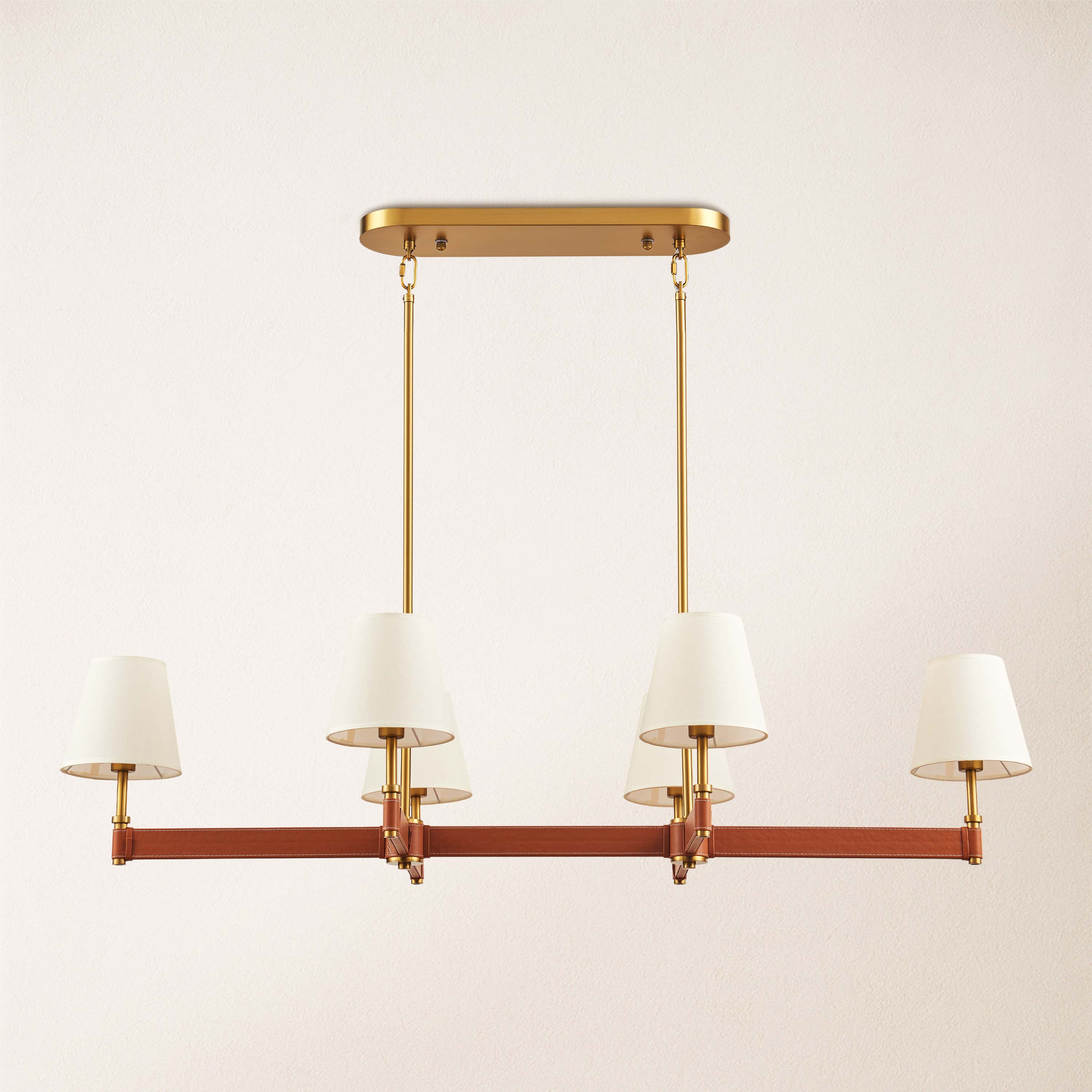 Corvella Leather Linear Chandelier
