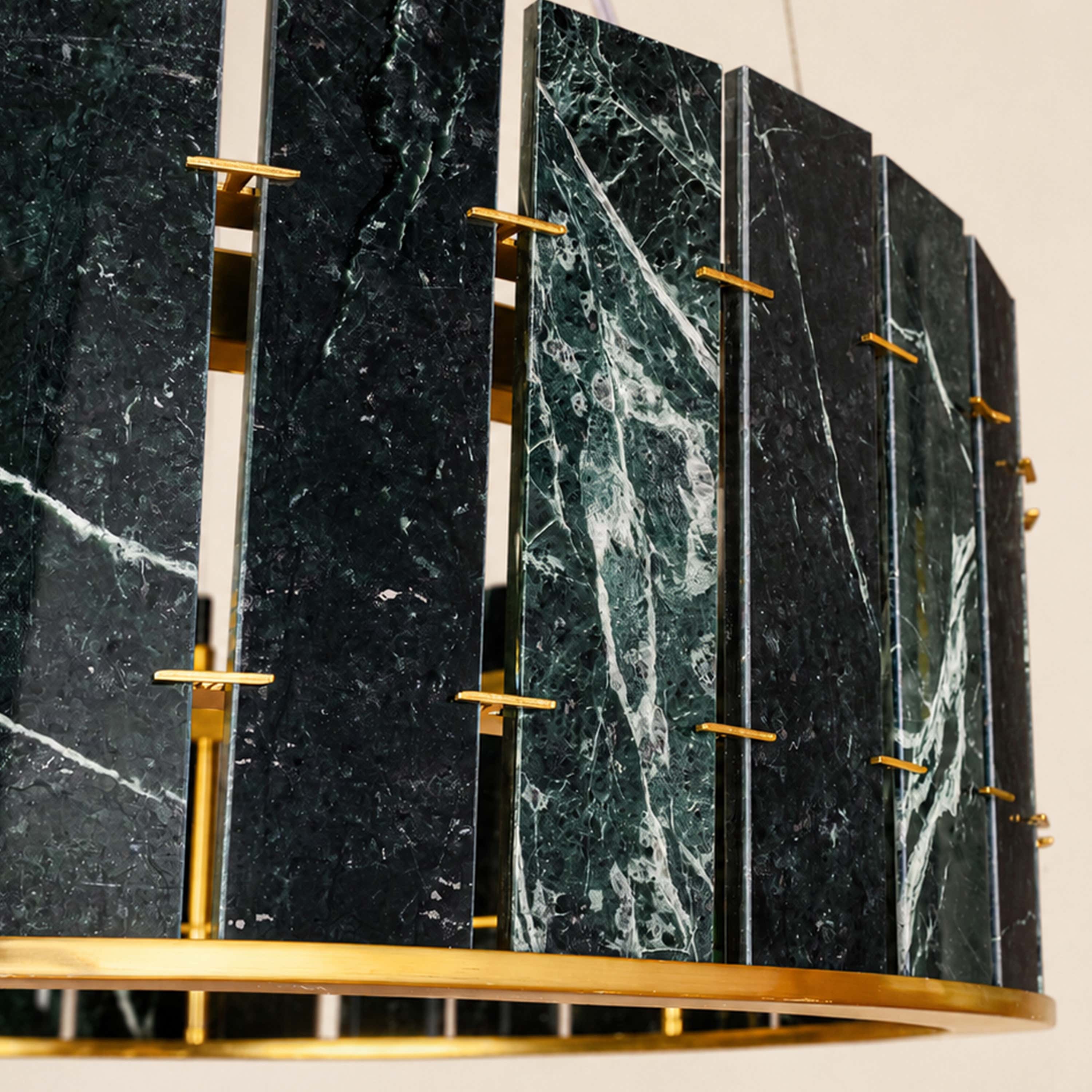 Pietra Green Marble Drum Chandelier 23.6" 31.4"D
