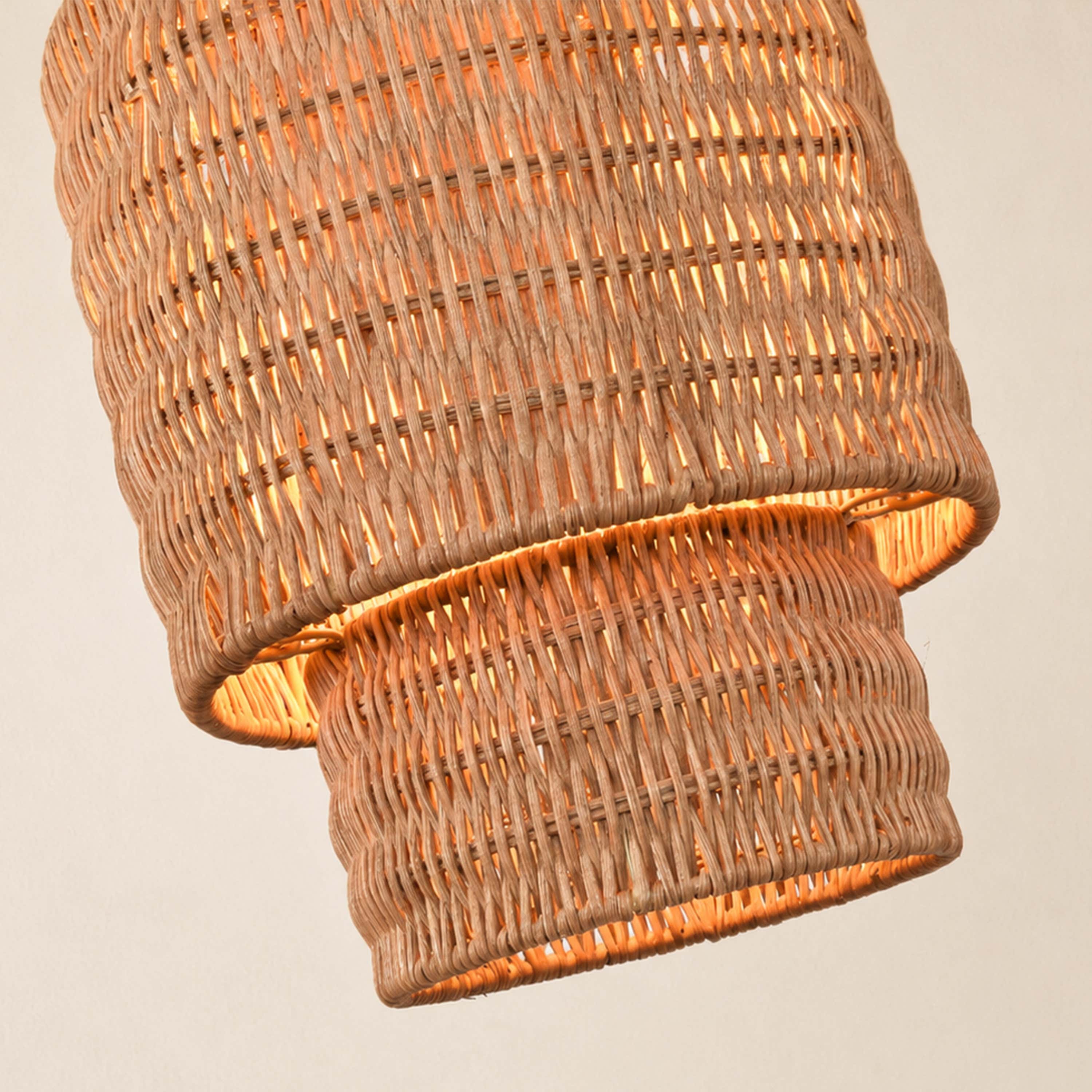 Cavana Rattan Round Pendant 9"D