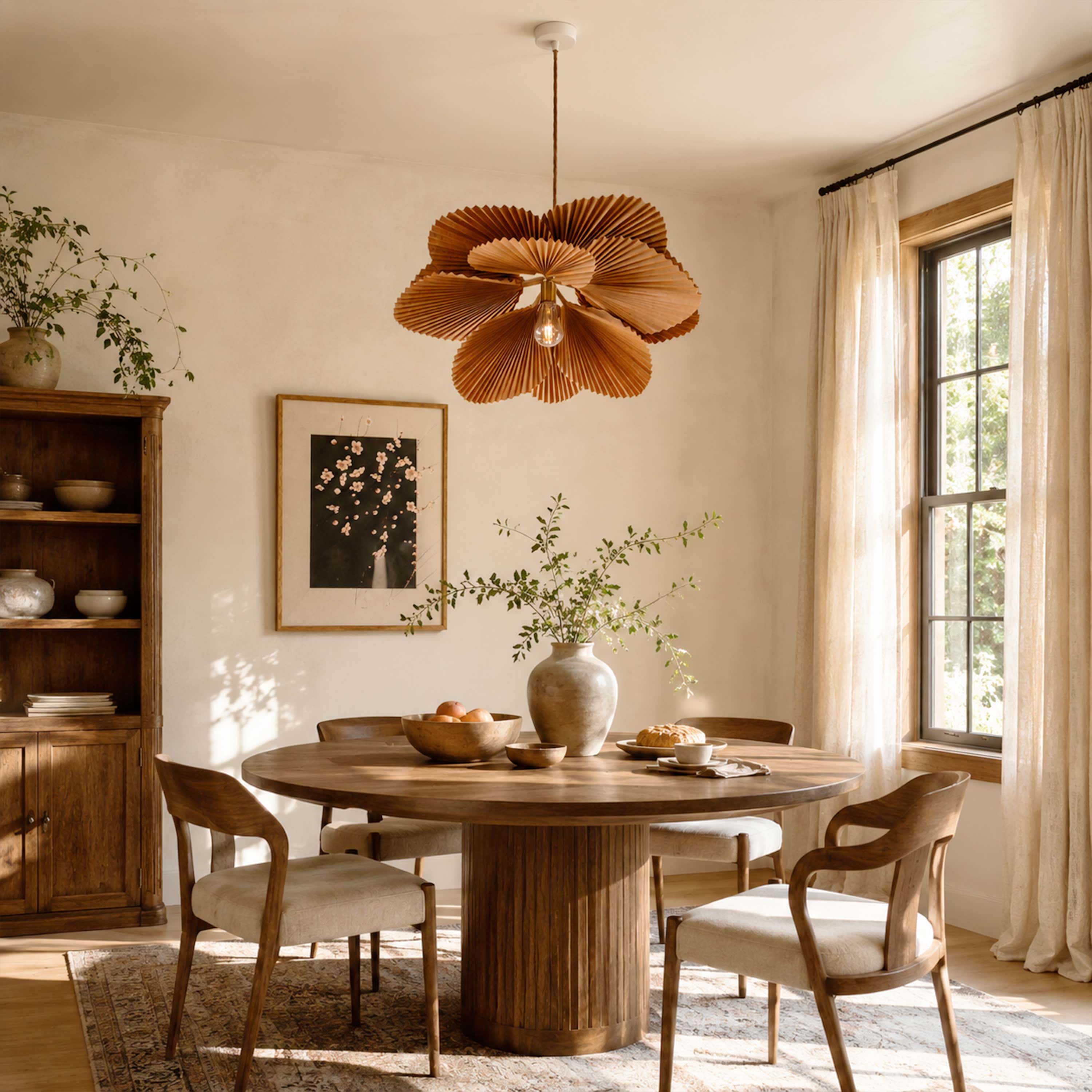 Calanthe Pleated Lotus Pendant Light