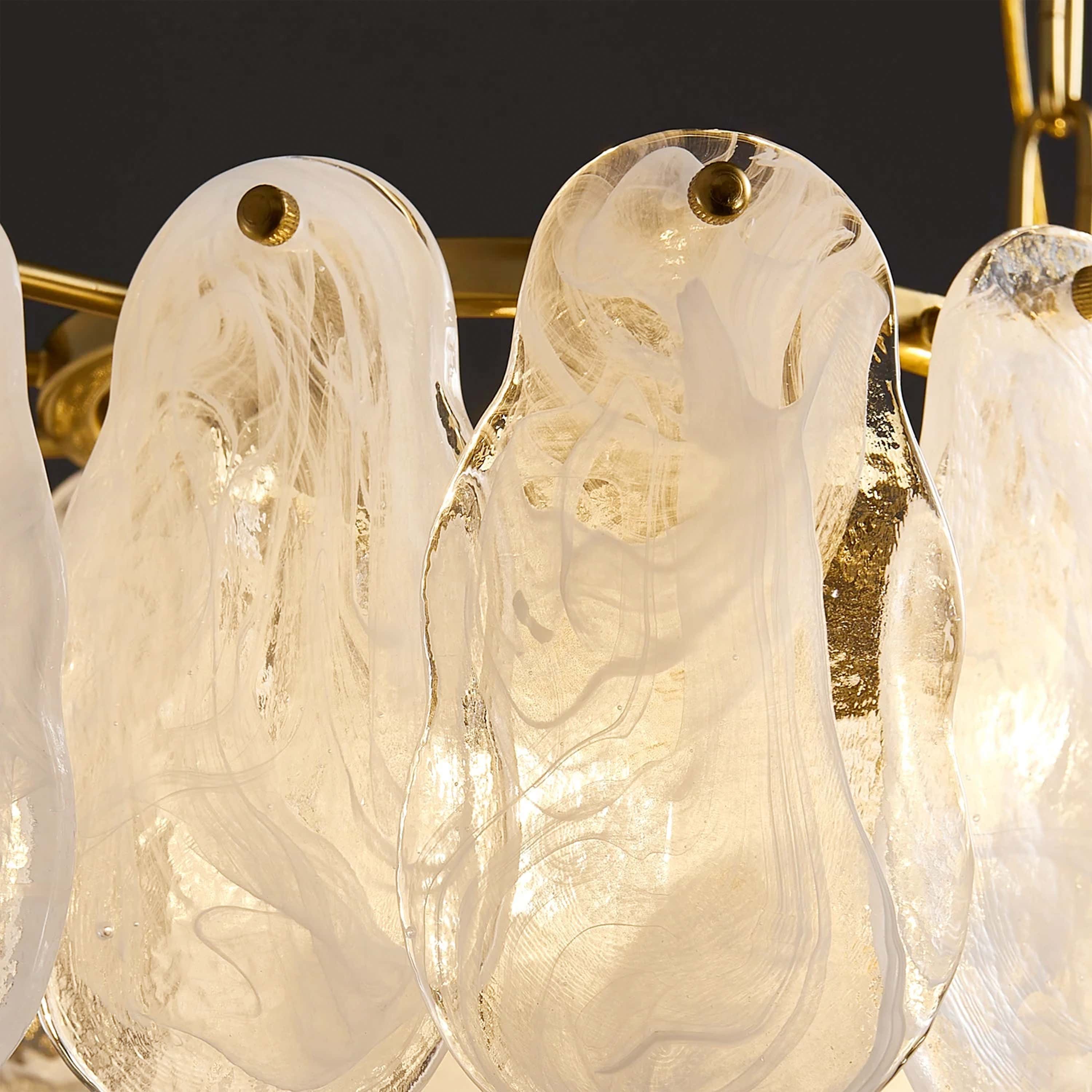 Elaris Glass Cloud Rectangular Chandelier 35"W