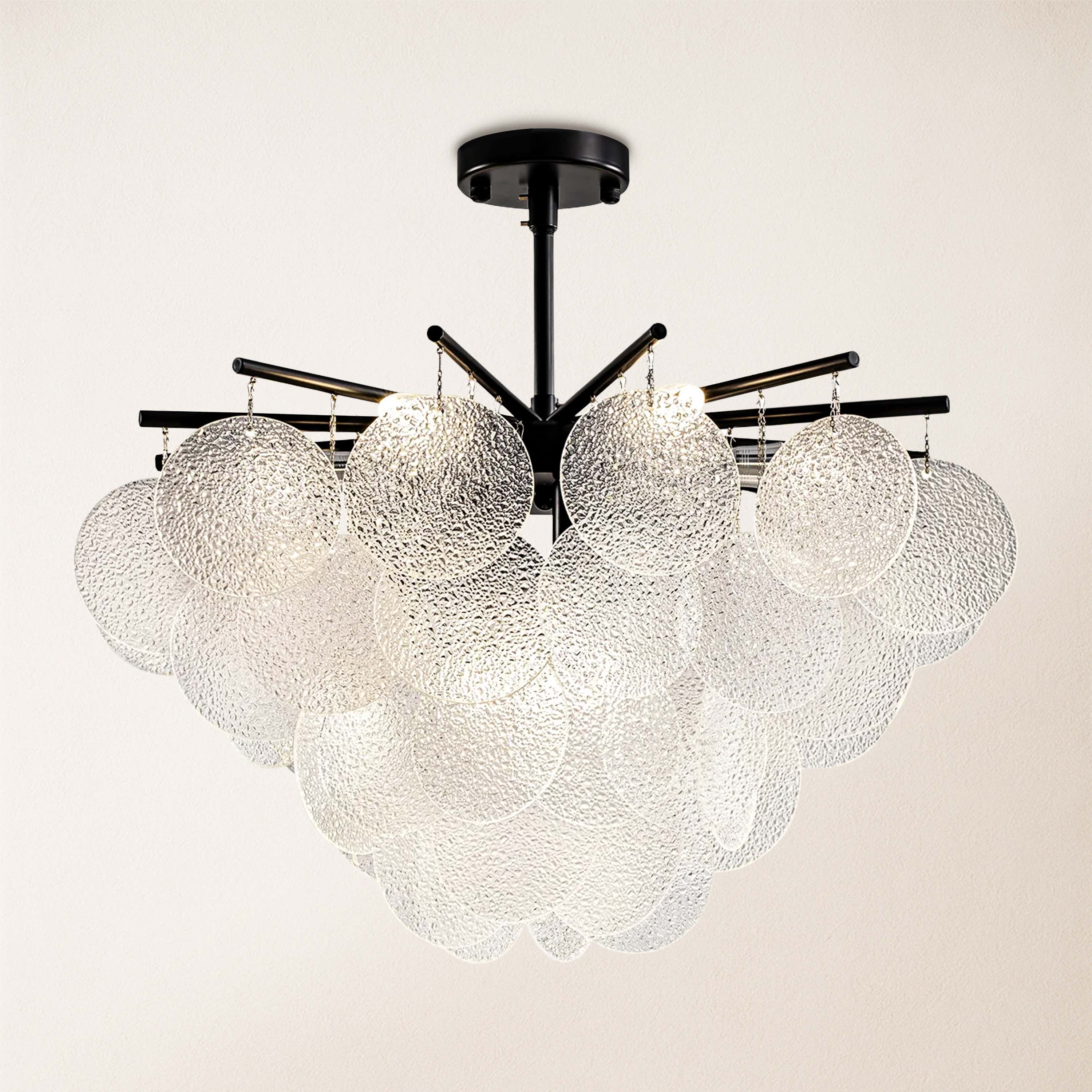 Velmora Glass Disc Tiered Chandelier 24"D