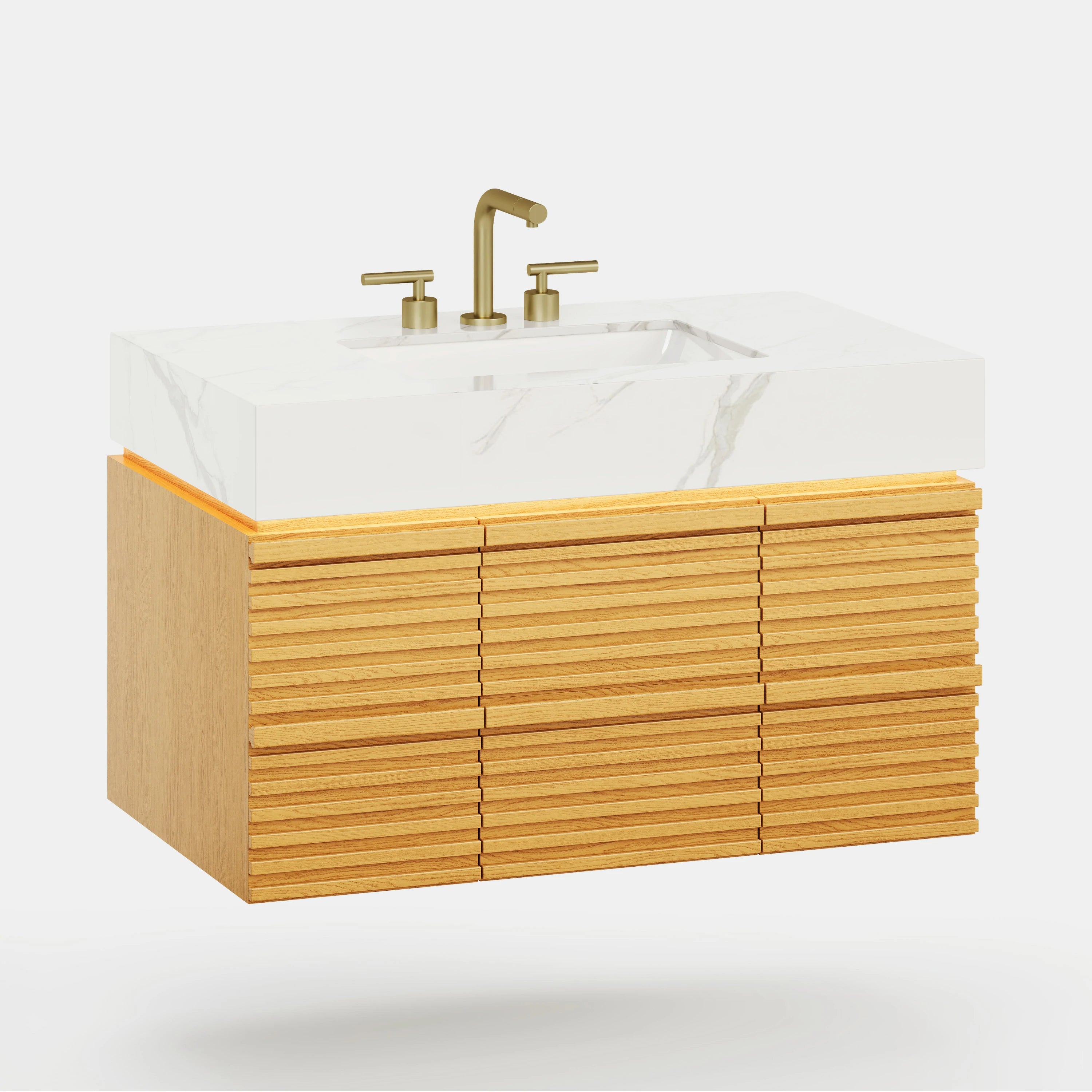 Isla Oak Bathroom Vanity 91cm W