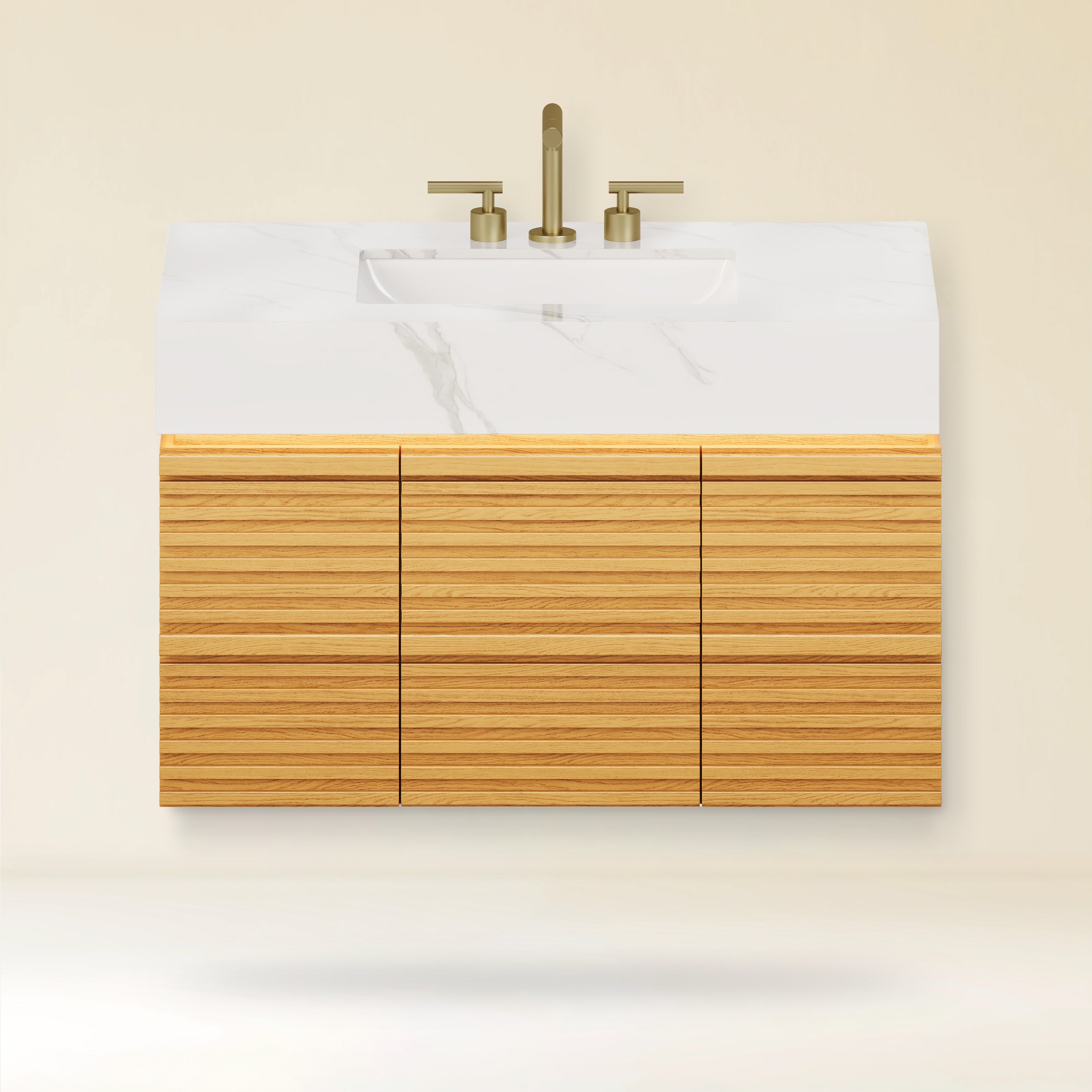 Isla Oak Bathroom Wall Mirror And Vanity Set