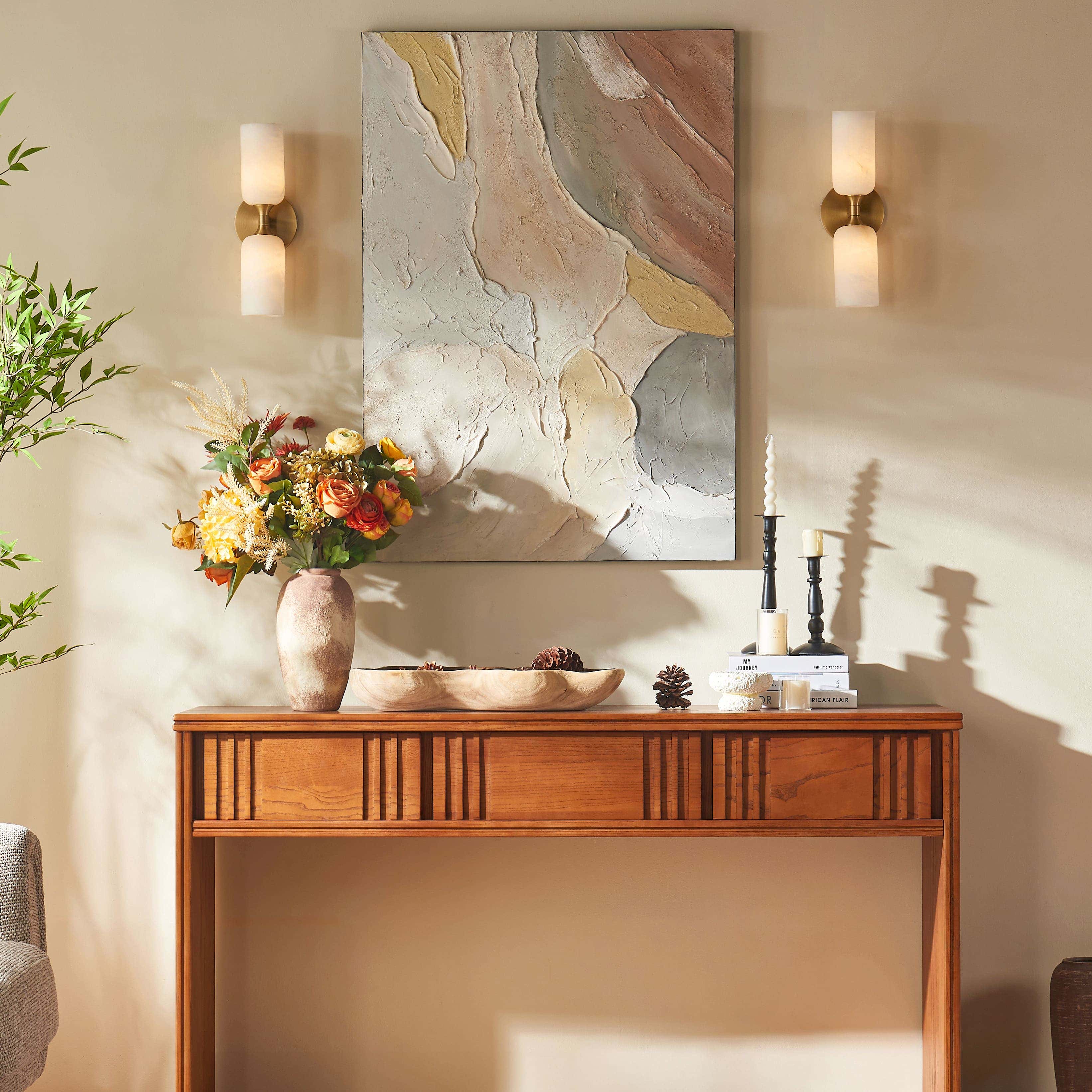 Axis Alabaster Wall Sconce 14"H#Finish_Gold