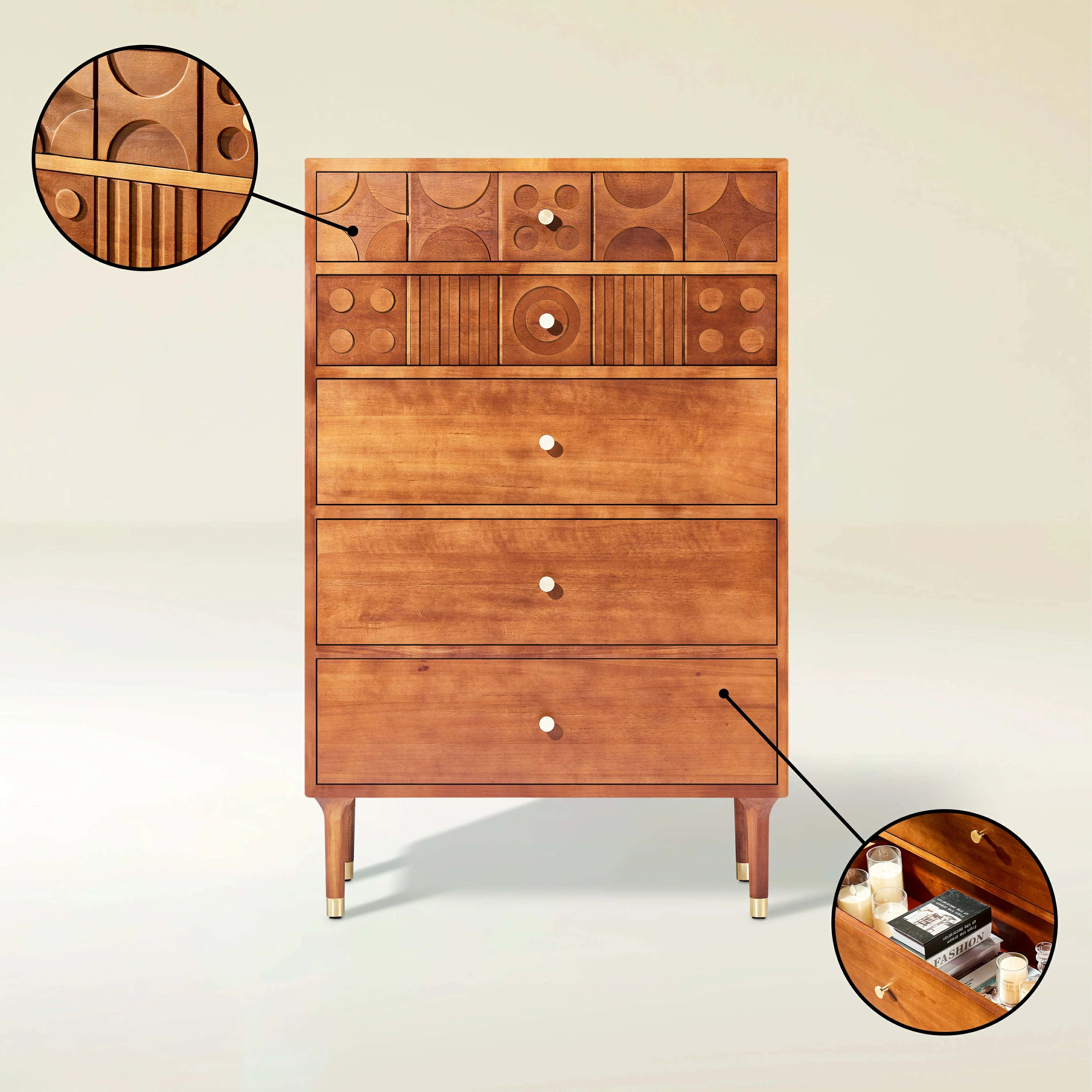 Rive Gauche Oak Drawer 31"W