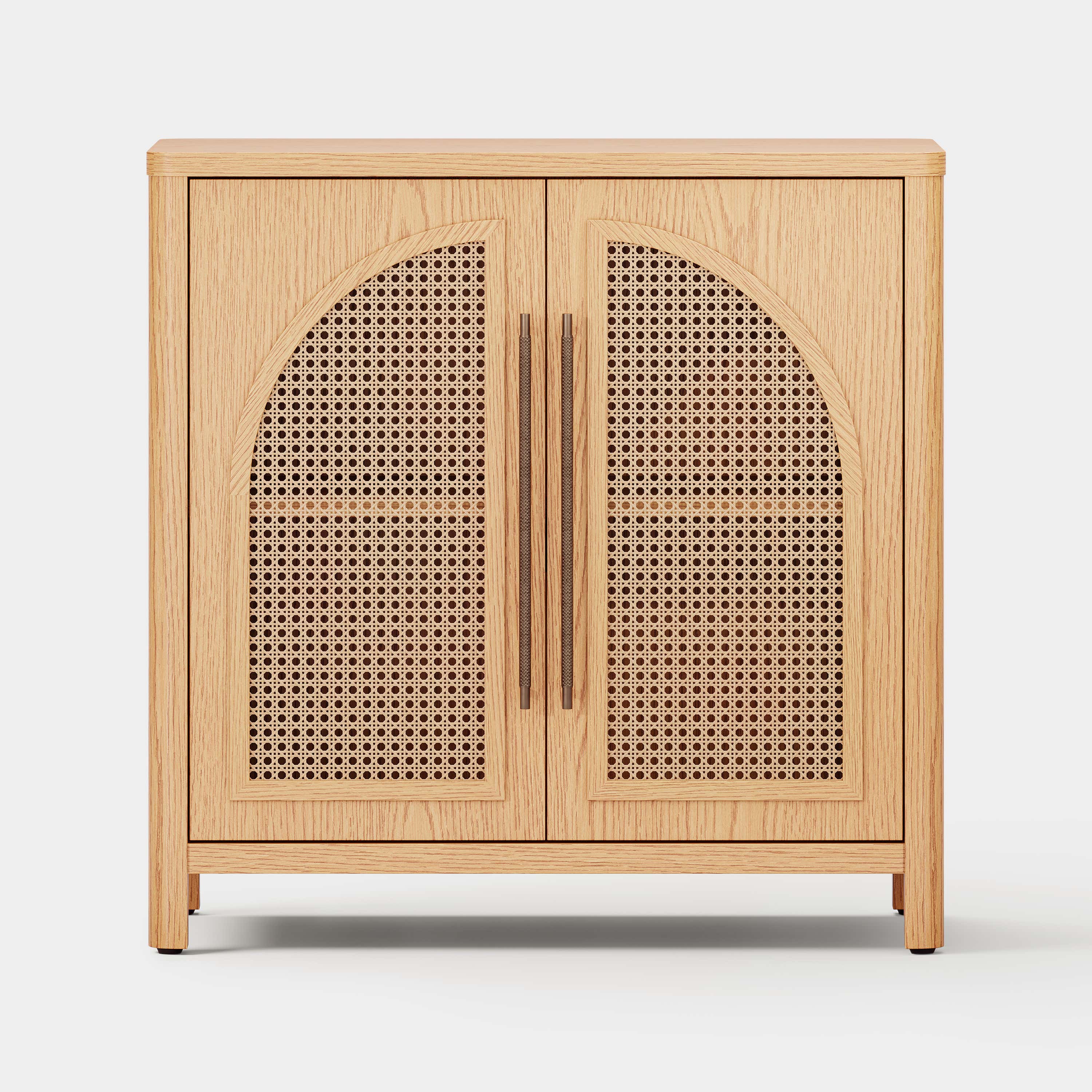 Arden Cane 94.5″ Oak Modular Media Console(Set of 3)