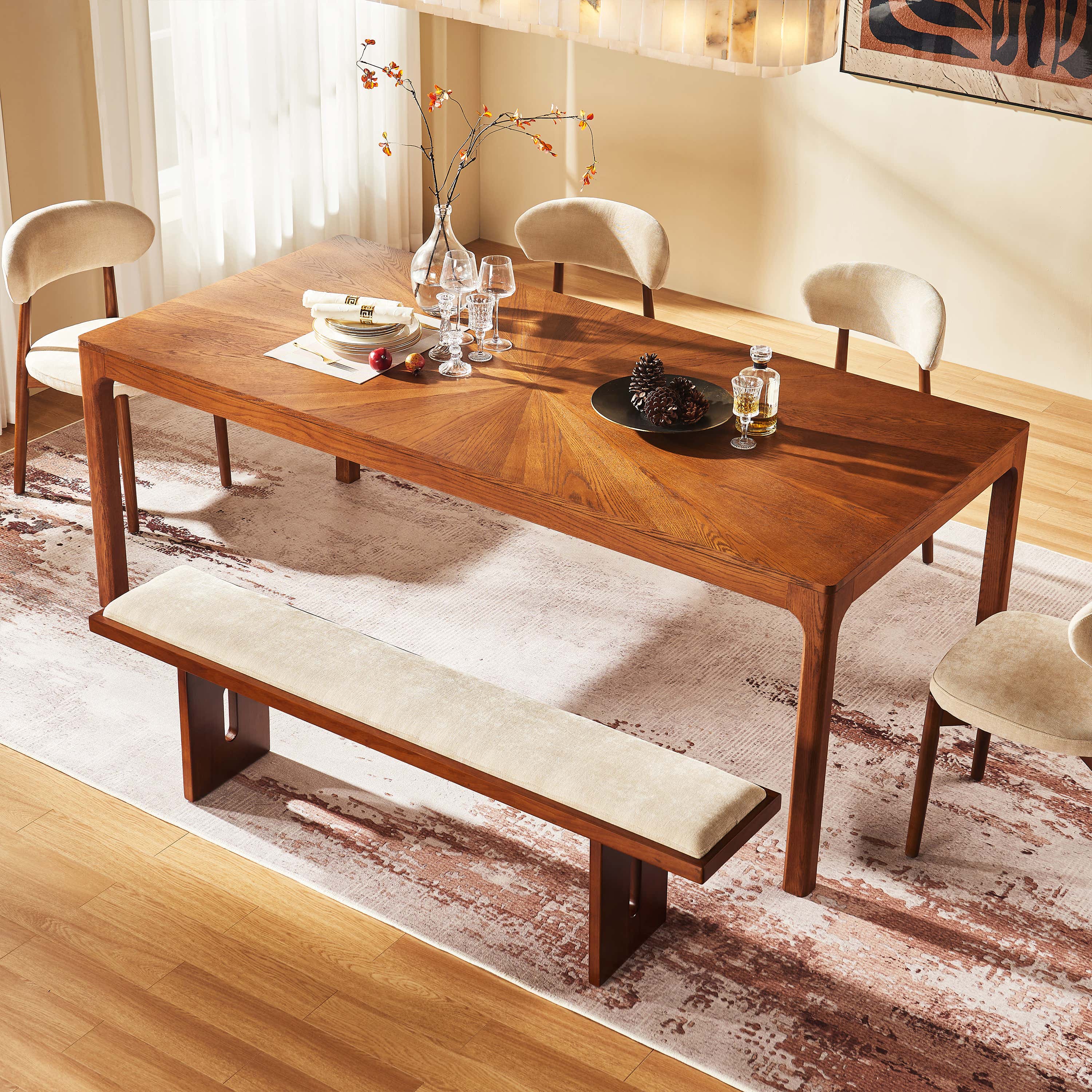 Solaris Rectangular Oak Dining Table 84"