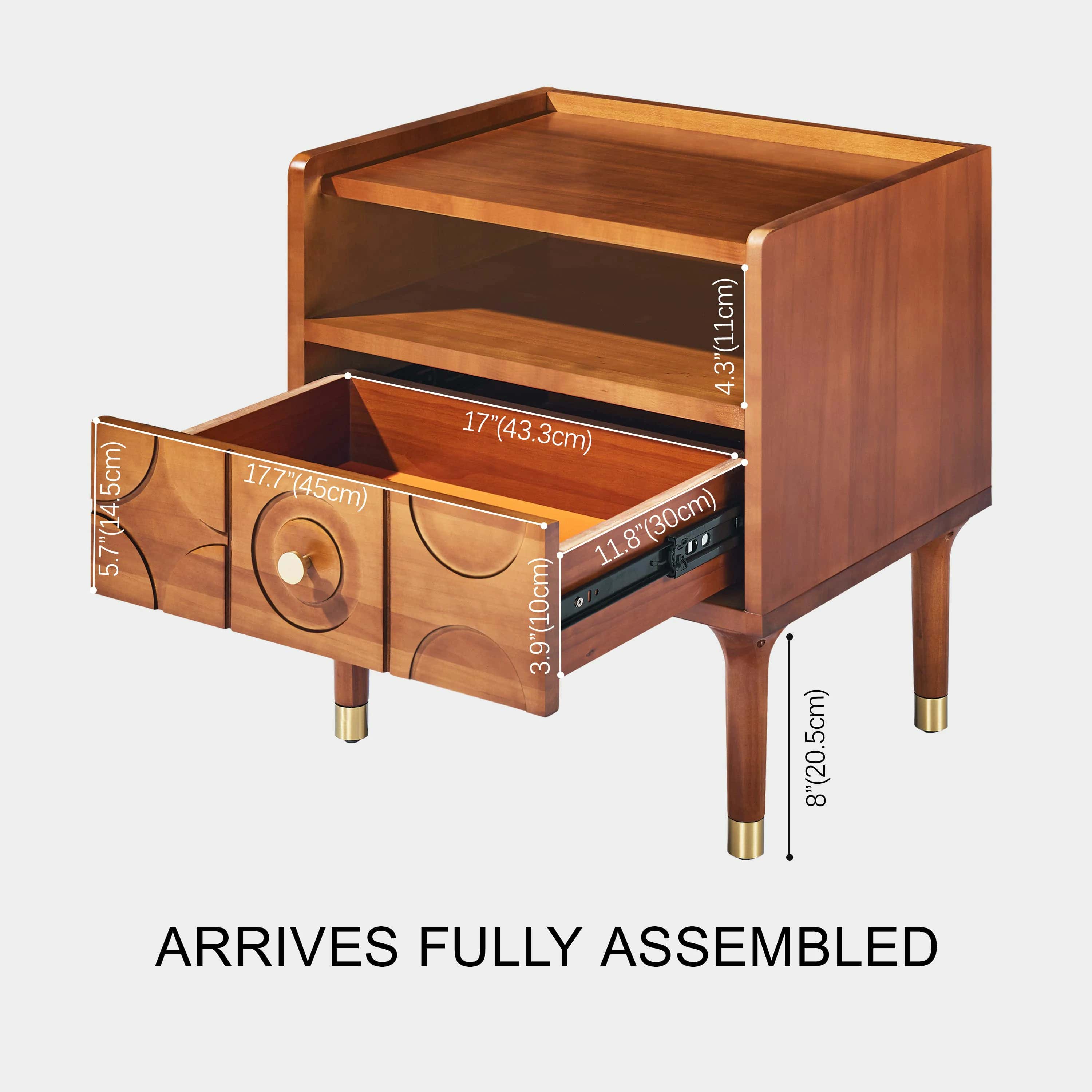 Rive Gauche Oak Nightstand 20"W